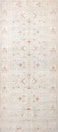 5x12 Ft White Serapi Runner Rug - Afghan Handmade Wool Hallway Rug