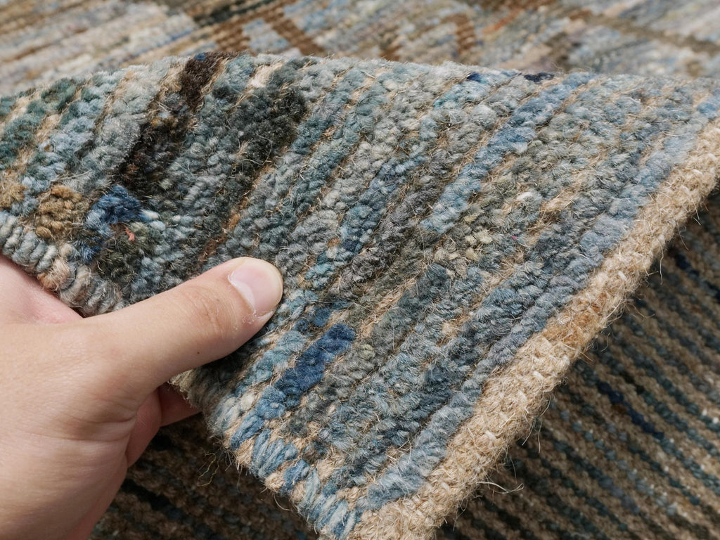6x9 Ft Blue Moroccan Rug - Afghan Handmade Area Rug