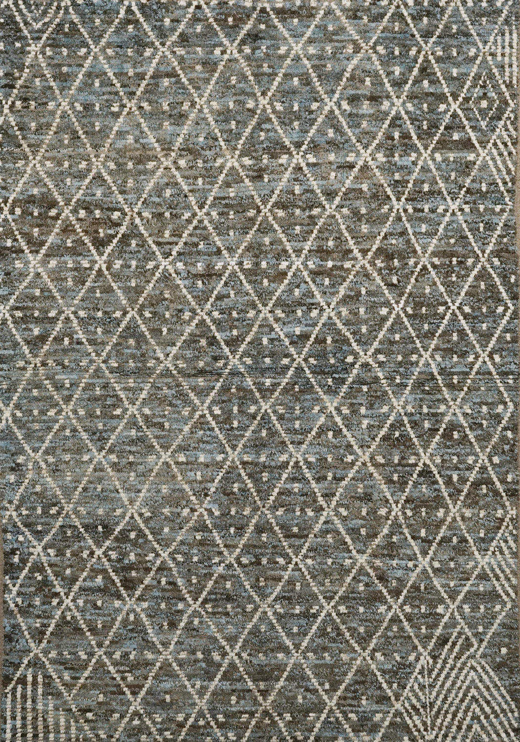 6x9 Ft Blue Moroccan Rug - Afghan Handmade Area Rug