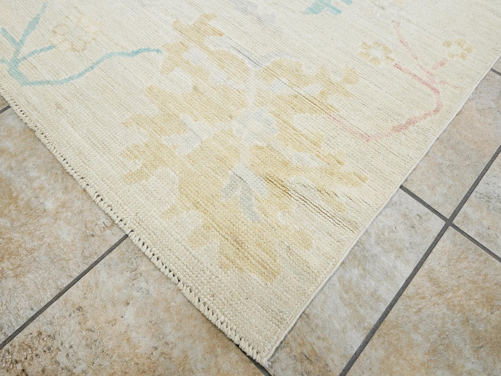 10x14 Ft Colorful Pastel Ushak Rug - Hand Knotted Afghan Rug - Turkish Design