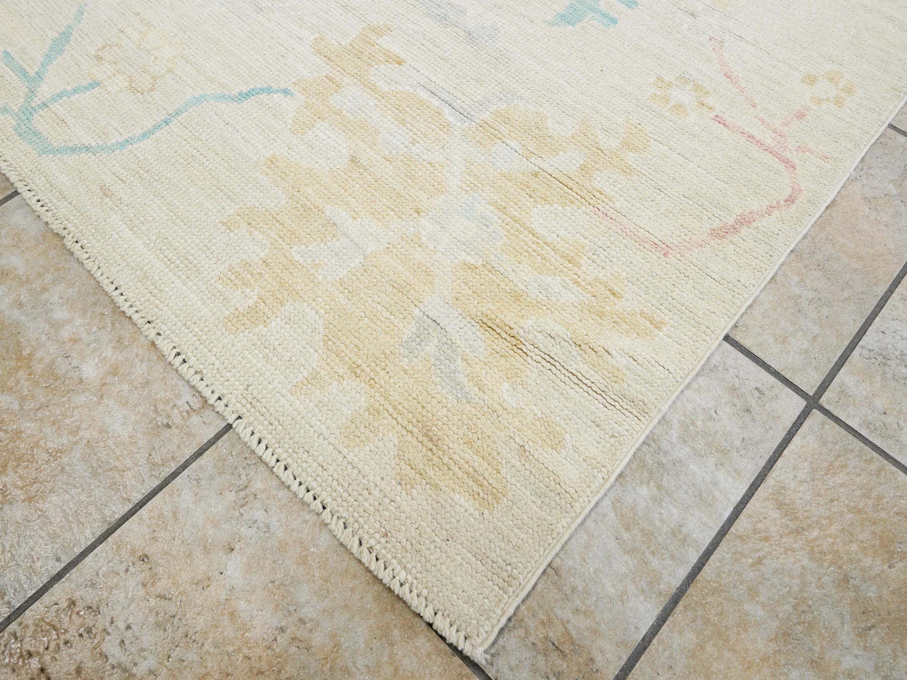 10x14 Ft Colorful Pastel Ushak Rug - Hand Knotted Afghan Rug - Turkish Design