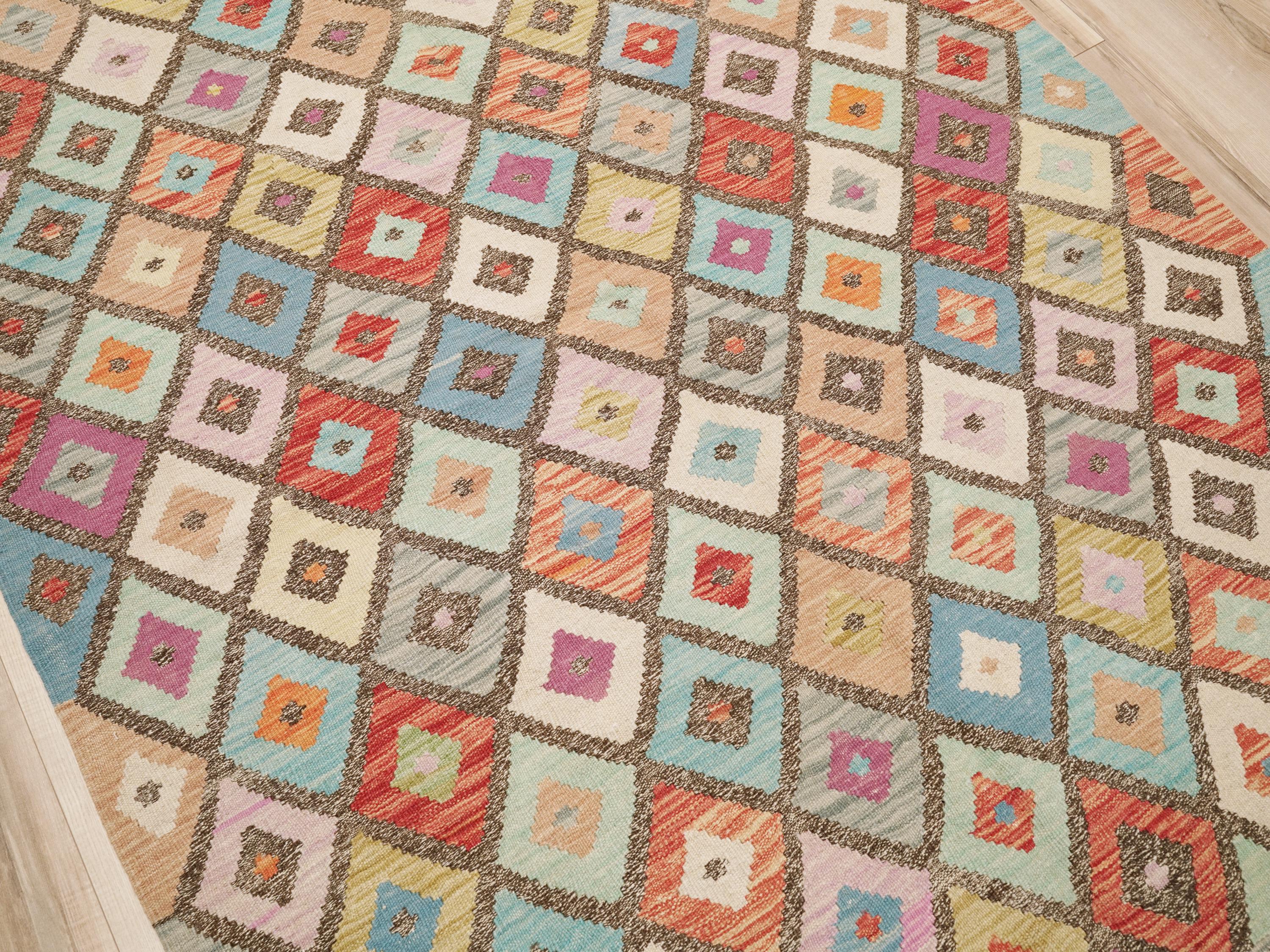 5x6 Ft Maimana Kilim Rug - Afghan Flat Weave