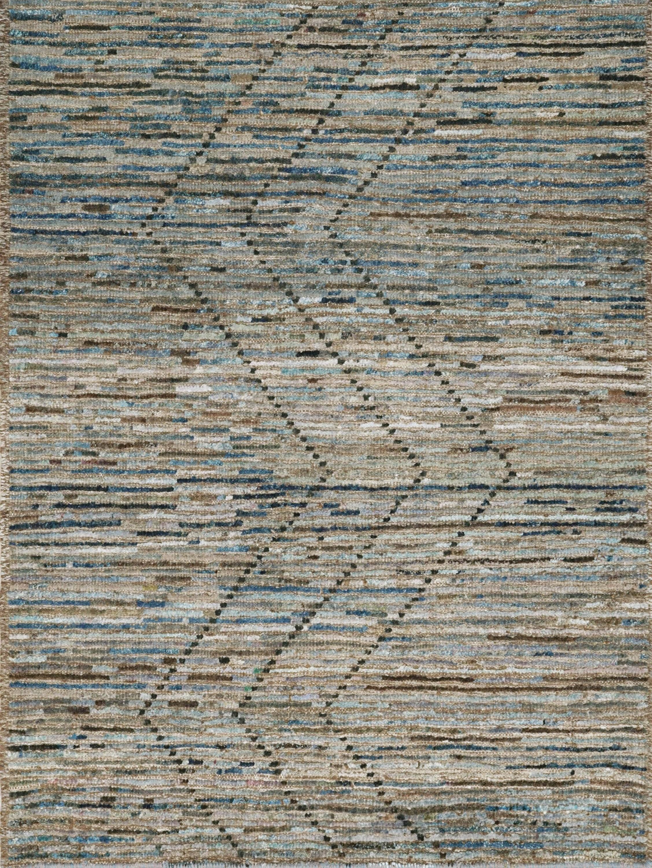 3x5 Ft Coral Blue Moroccan Rug - Afghan Wool Rug