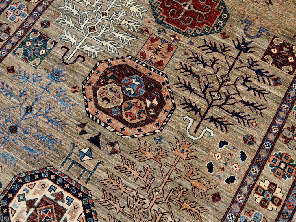 5x7 Ft Brown Heriz Rug - Hand Knotted Oriental Wool Rug