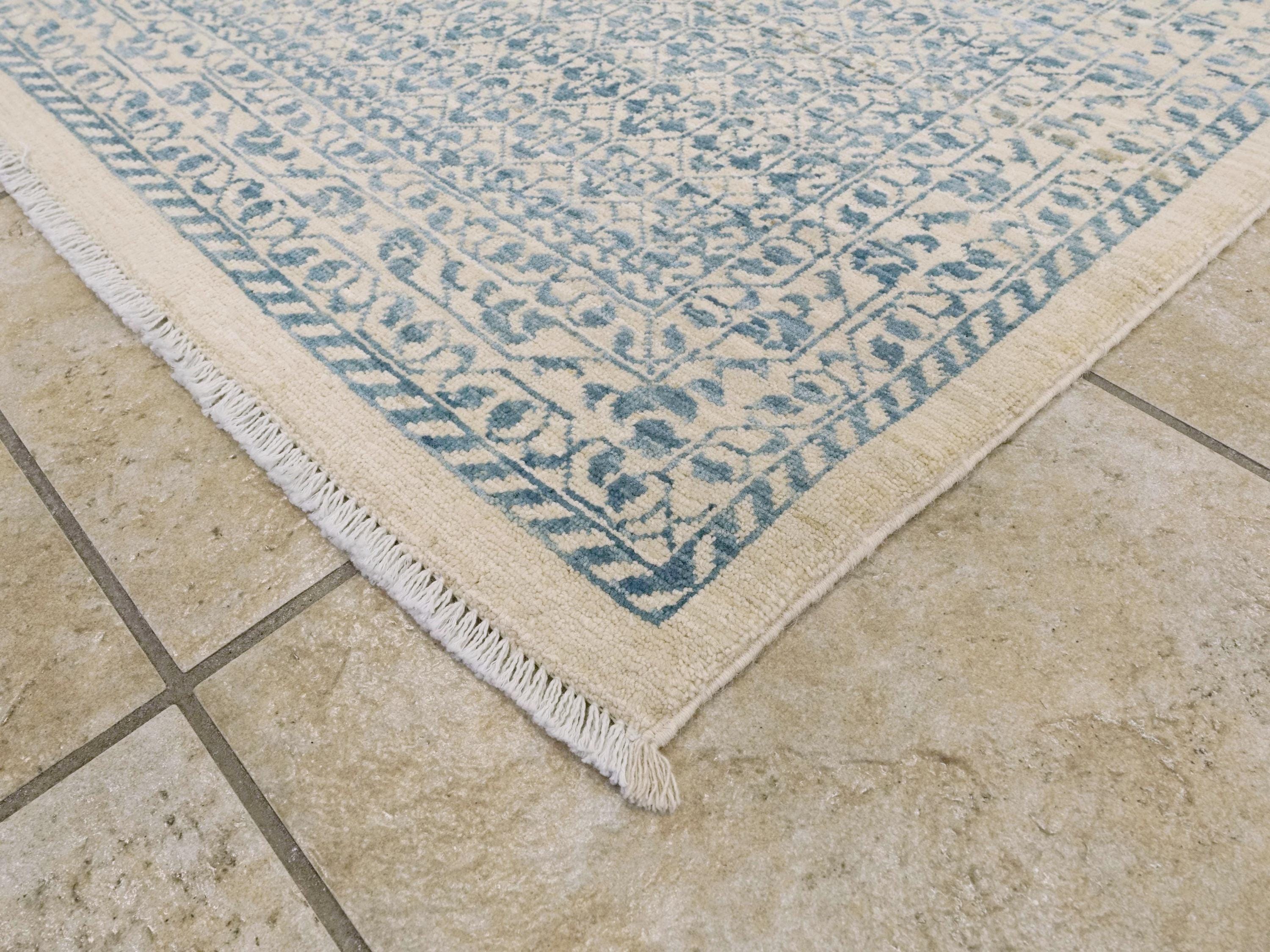 9x12 Ft Light Blue Gabbeh Rug - Hand Knotted Area Rug