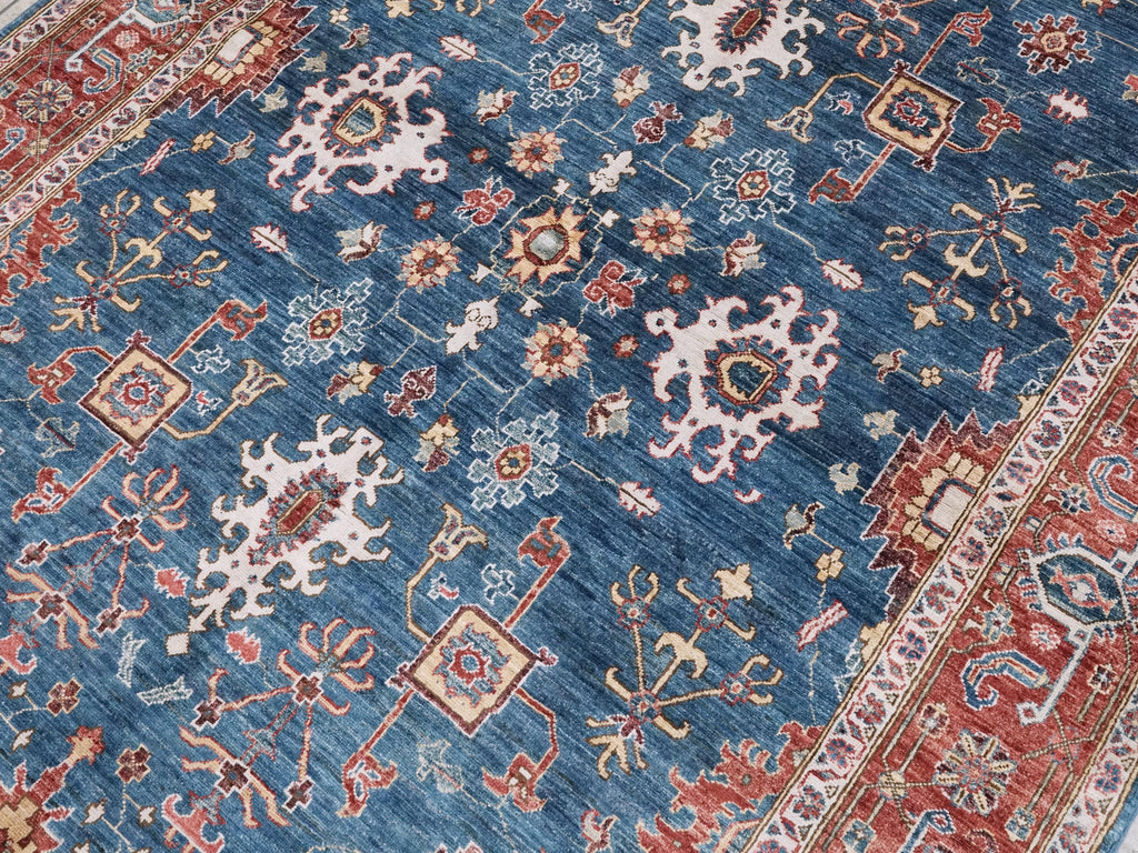 6x9 Ft Blue & Red Serapi Rug - Oriental Area Rug - Persian Design