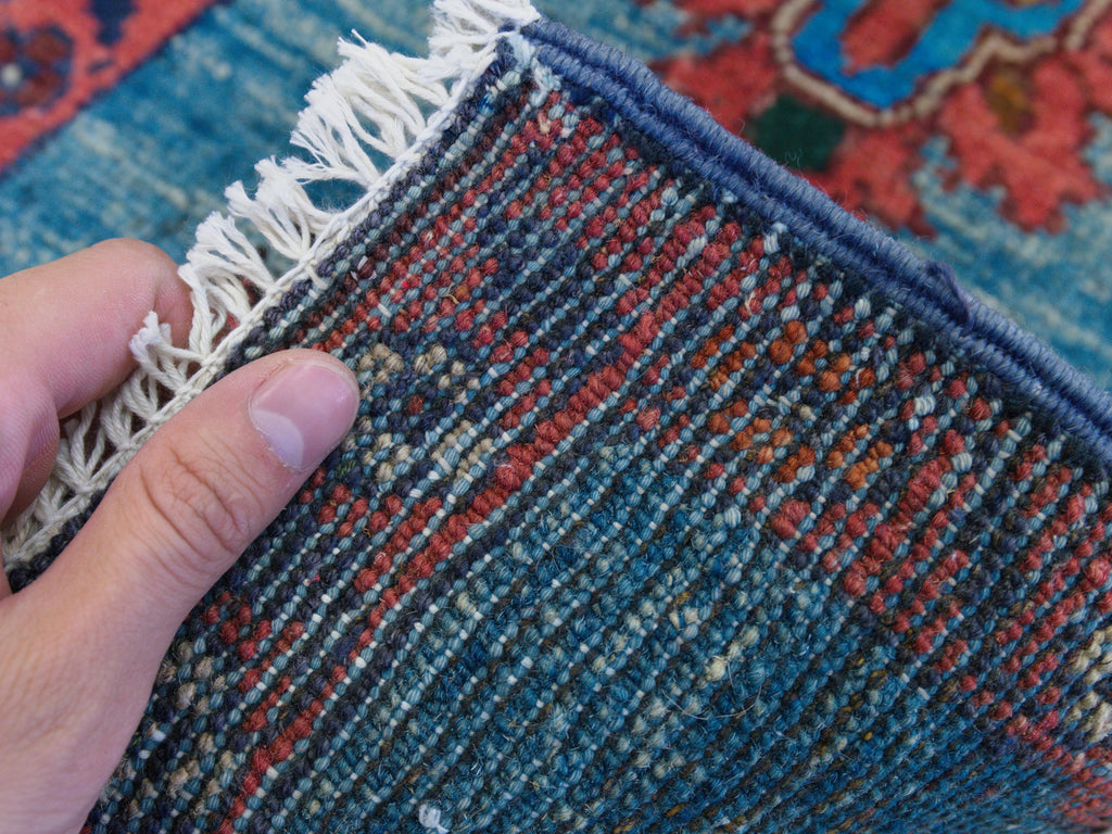 1x2 Ft Blue & Red Serapi Rug - Floral Accent Rug