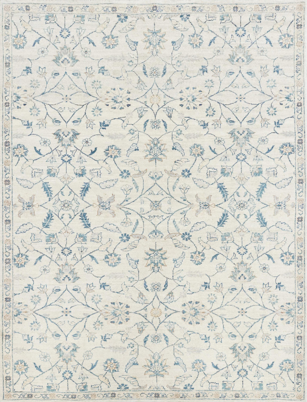 5x7 Ft White Serapi Rug - Vintage Afghan Floral Rug - Persian Design