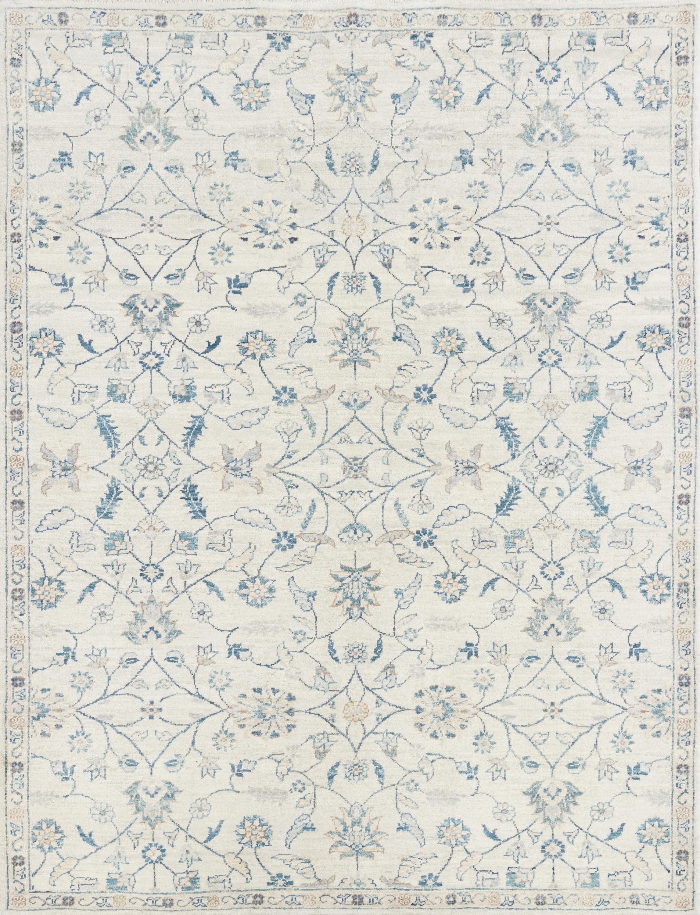 5x7 Ft White Serapi Rug - Vintage Afghan Floral Rug - Persian Design