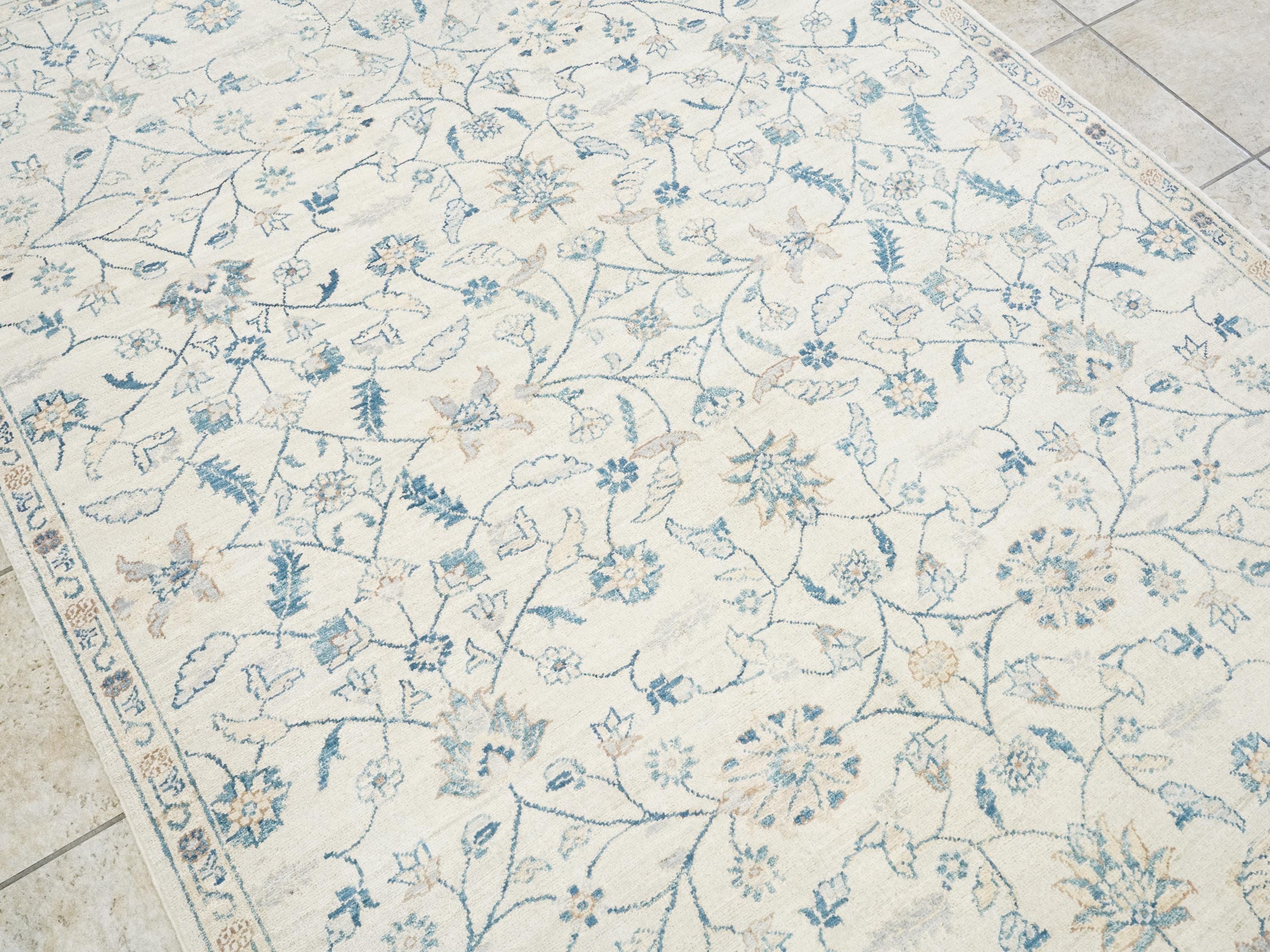 5x7 Ft White Serapi Rug - Vintage Afghan Floral Rug - Persian Design