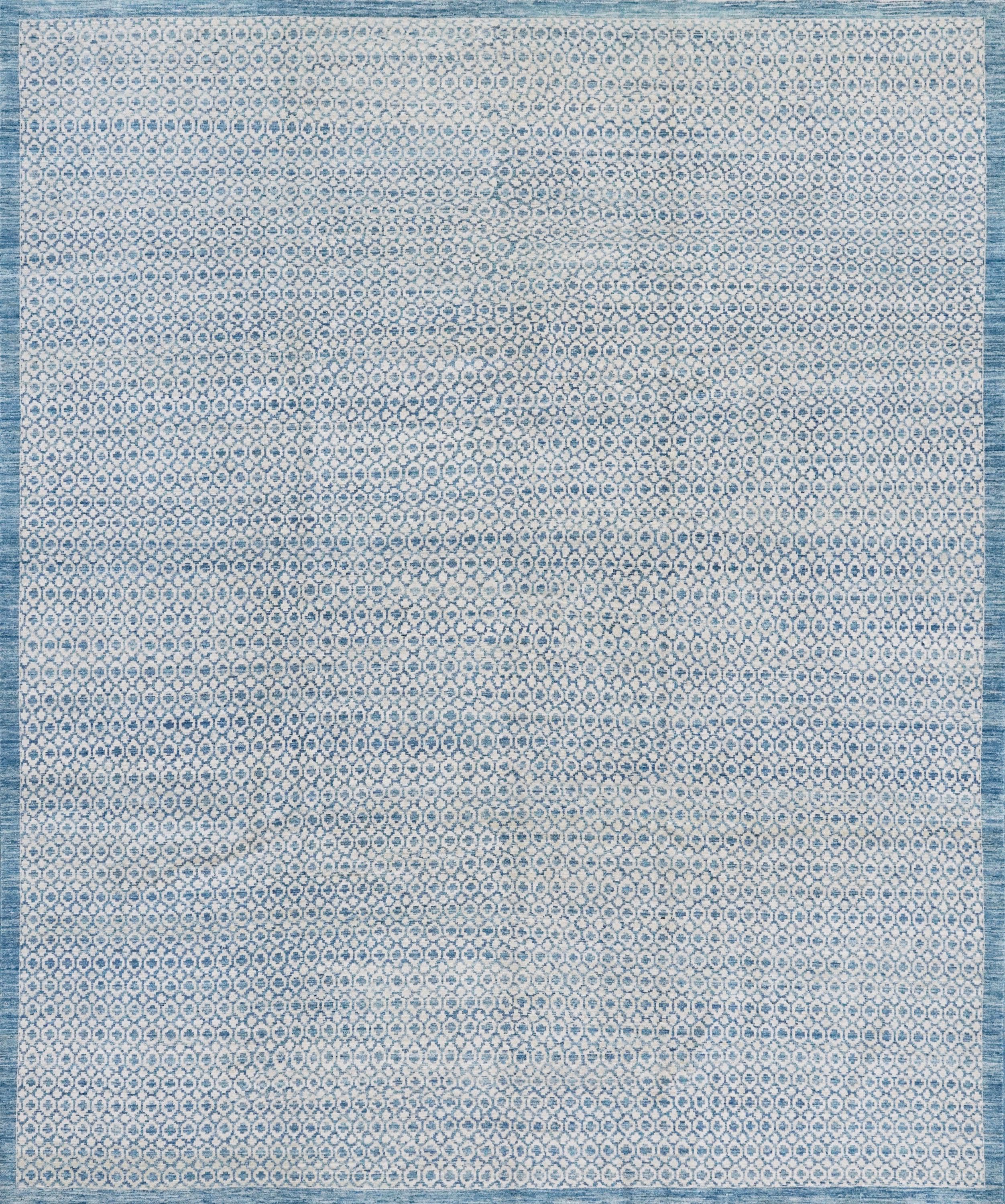 8x10 Ft Blue Gabbeh Rug - Hand Knotted Ghazni Wool Rug