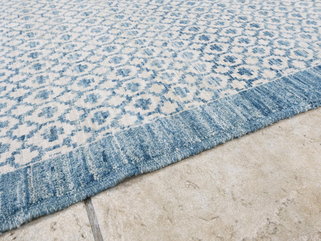 8x10 Ft Blue Gabbeh Rug - Hand Knotted Ghazni Wool Rug