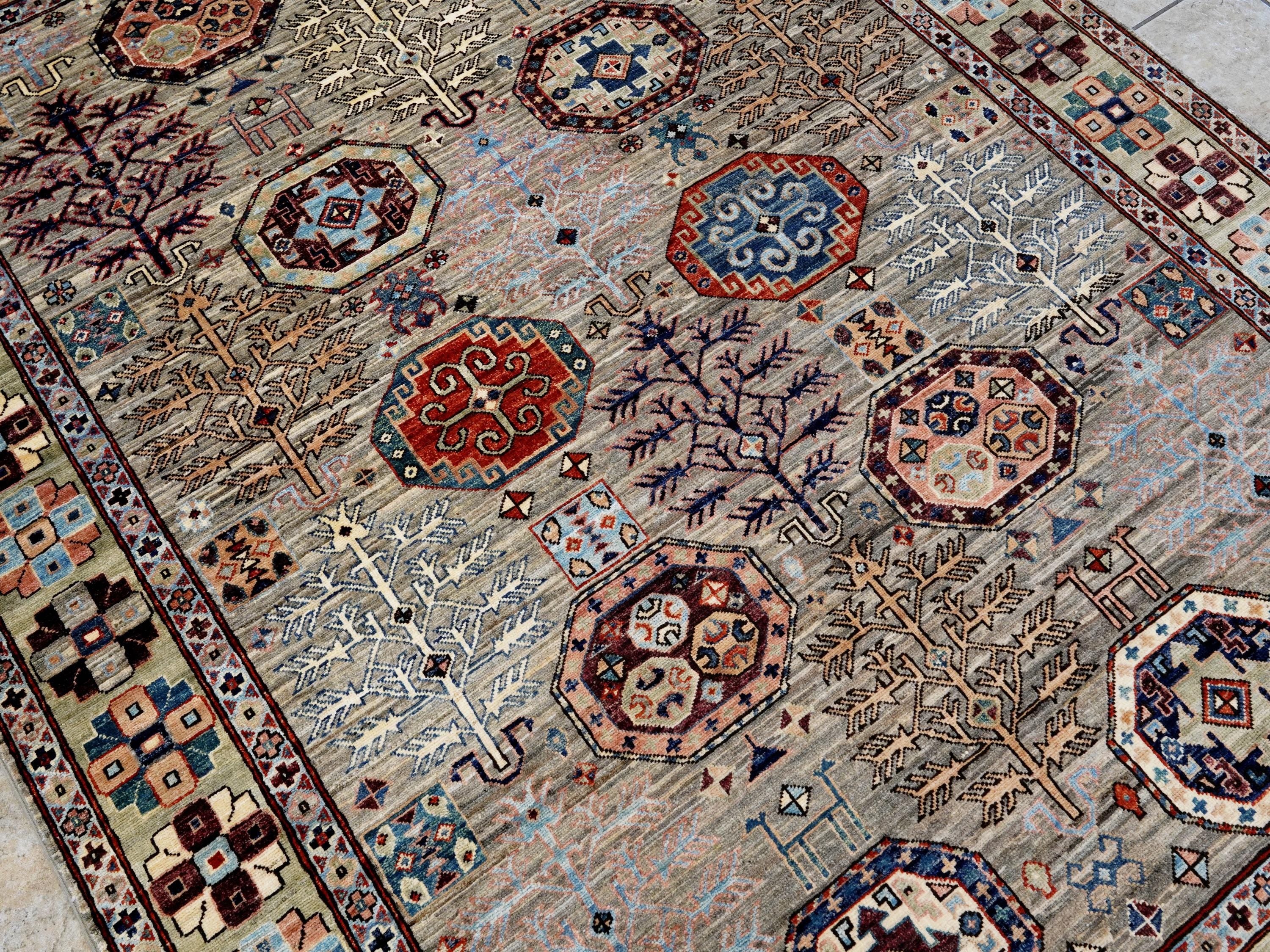 6x8 Ft Light Brown Heriz Rug - Hand Knotted Oriental Area Rug