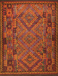 9x14 Ft Red Maimana Kilim Rug - Vintage Afghan Tribal Rug