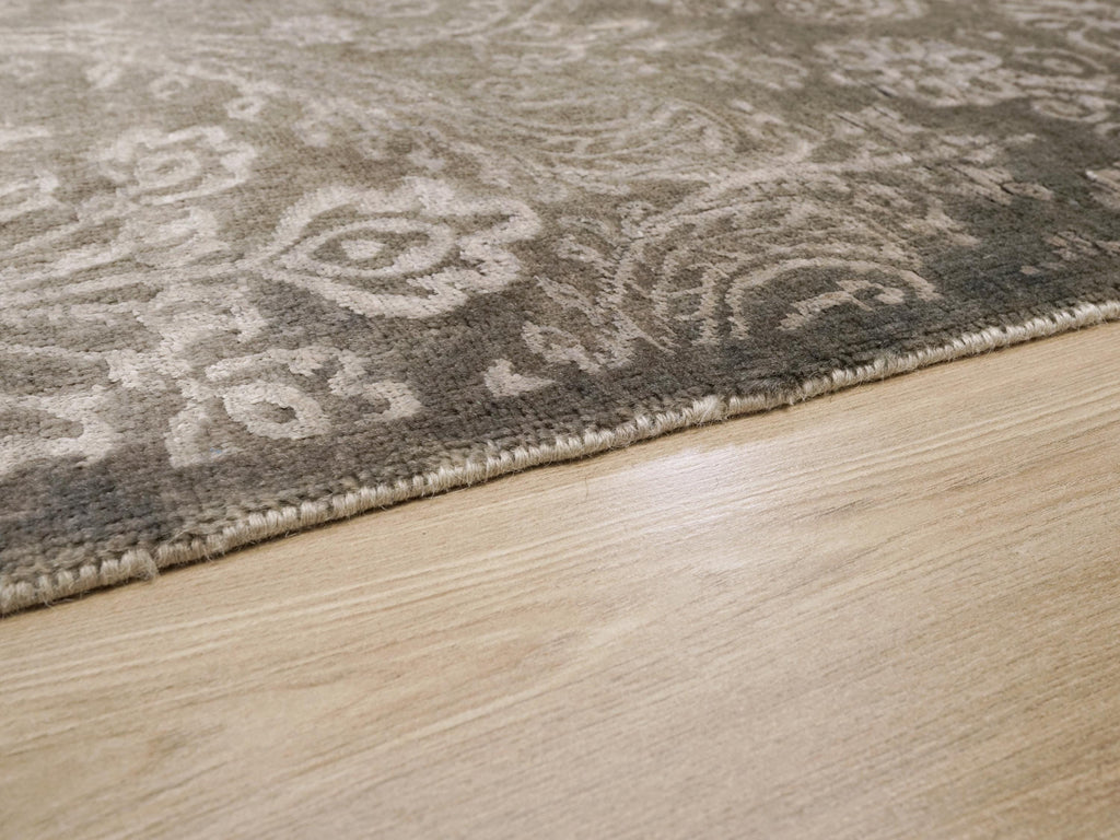 4x6 Ft Gray Gabbeh Rug - Afghan Wool Floral Rug