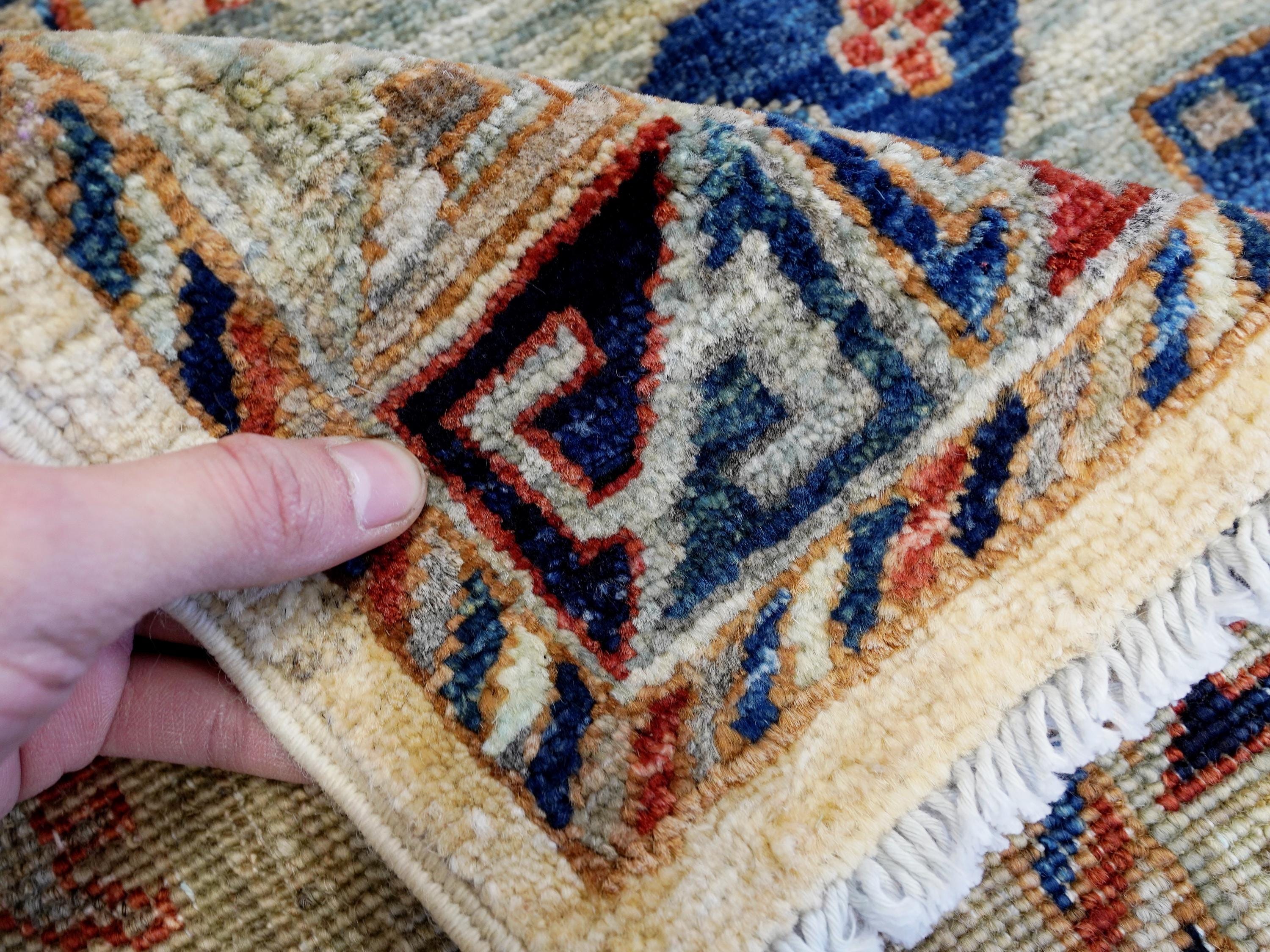 9x12 Ft Beige Heriz Rug - Afghan Oriental Area Rug - Geometric Design