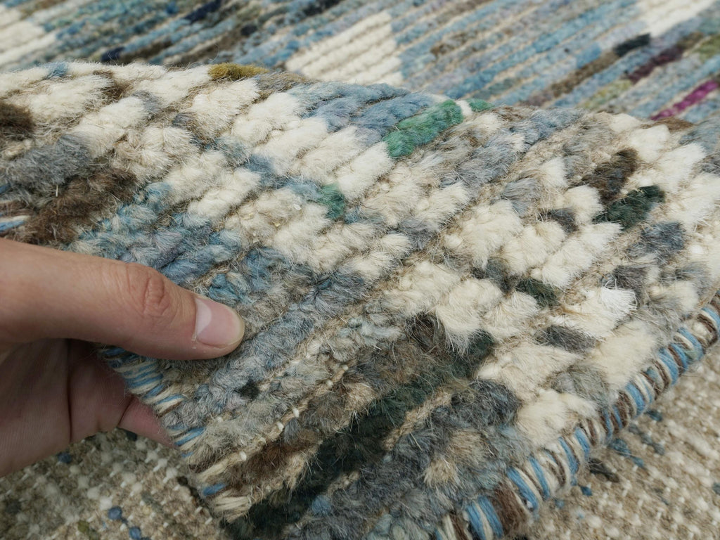 3x5 Ft Blue Moroccan Rug - Hand Knotted Area Rug