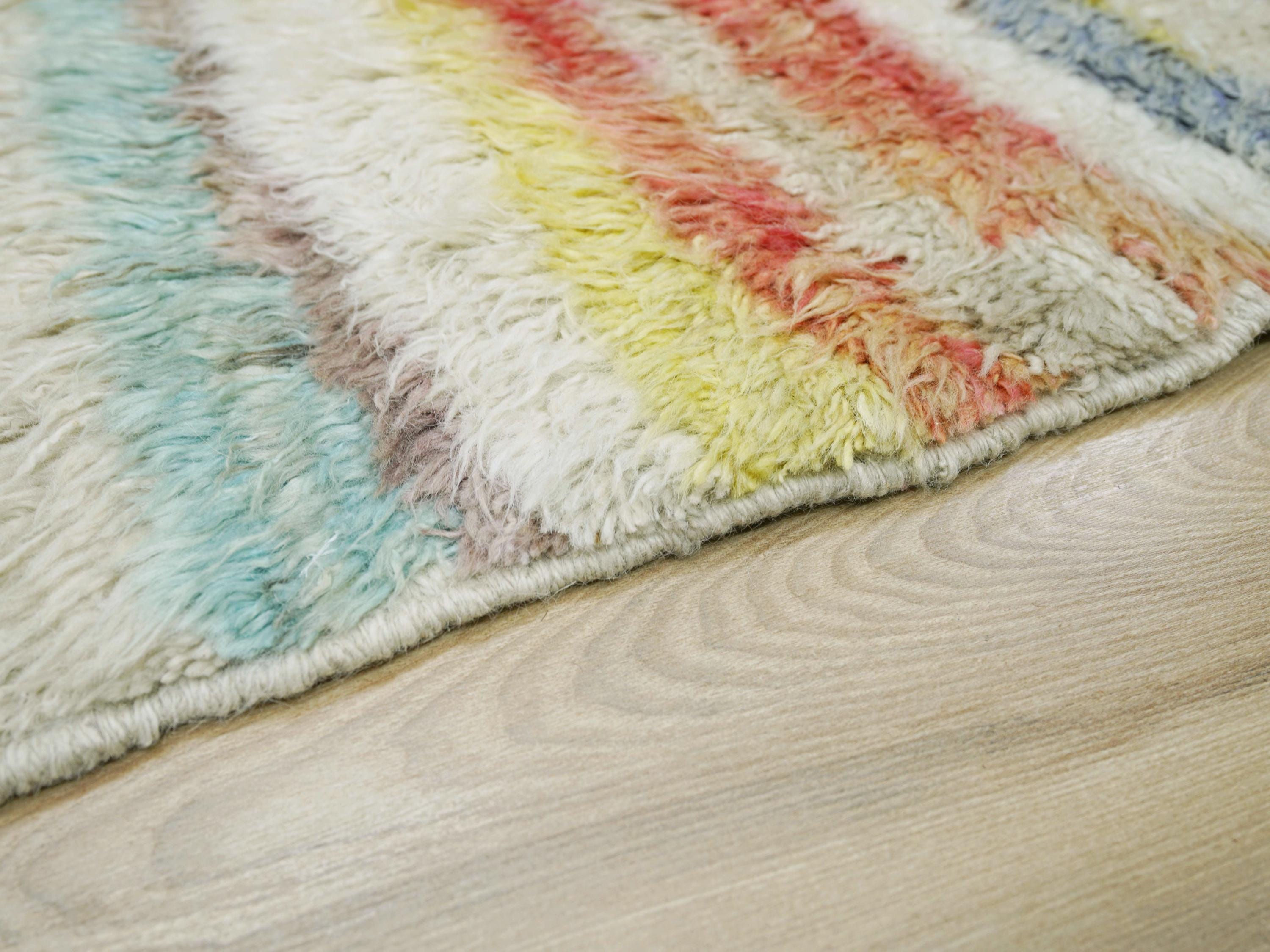 5x6 Multicolor Moroccan Rug - Hand Knotted Wool Area Rug