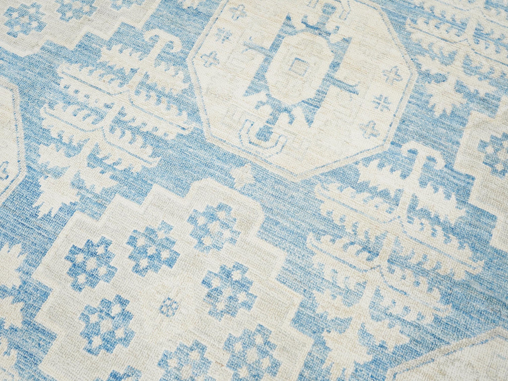 10x14 Ft Muted Blue Ushak Rug - Hand Knotted Wool Area Rug