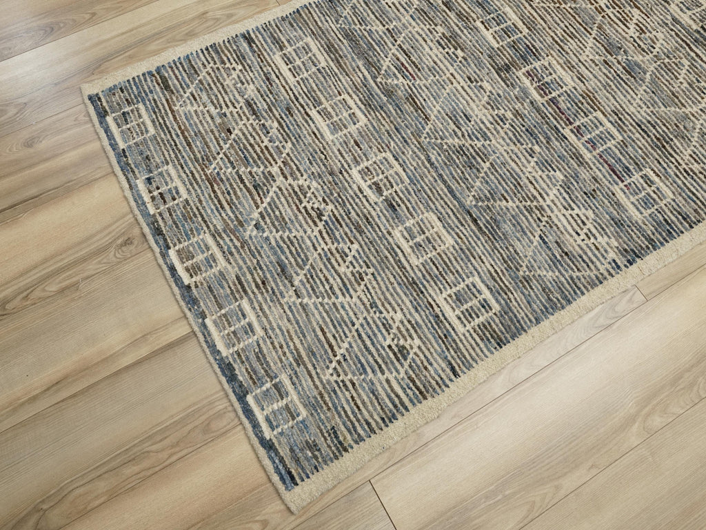 10 Ft Blue Moroccan Runner Rug - Afghan Wool Rug
