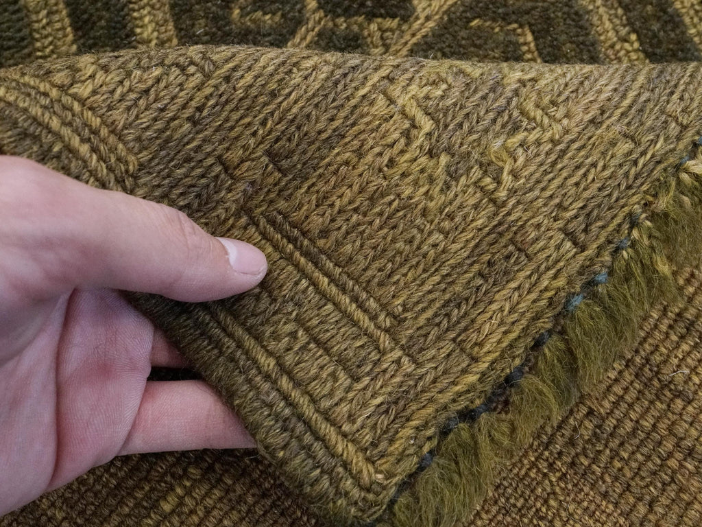 5x6 Ft Dark Green Tribal Kilim Rug - Hand-Knotted Wool - Vintage Afghan Rug