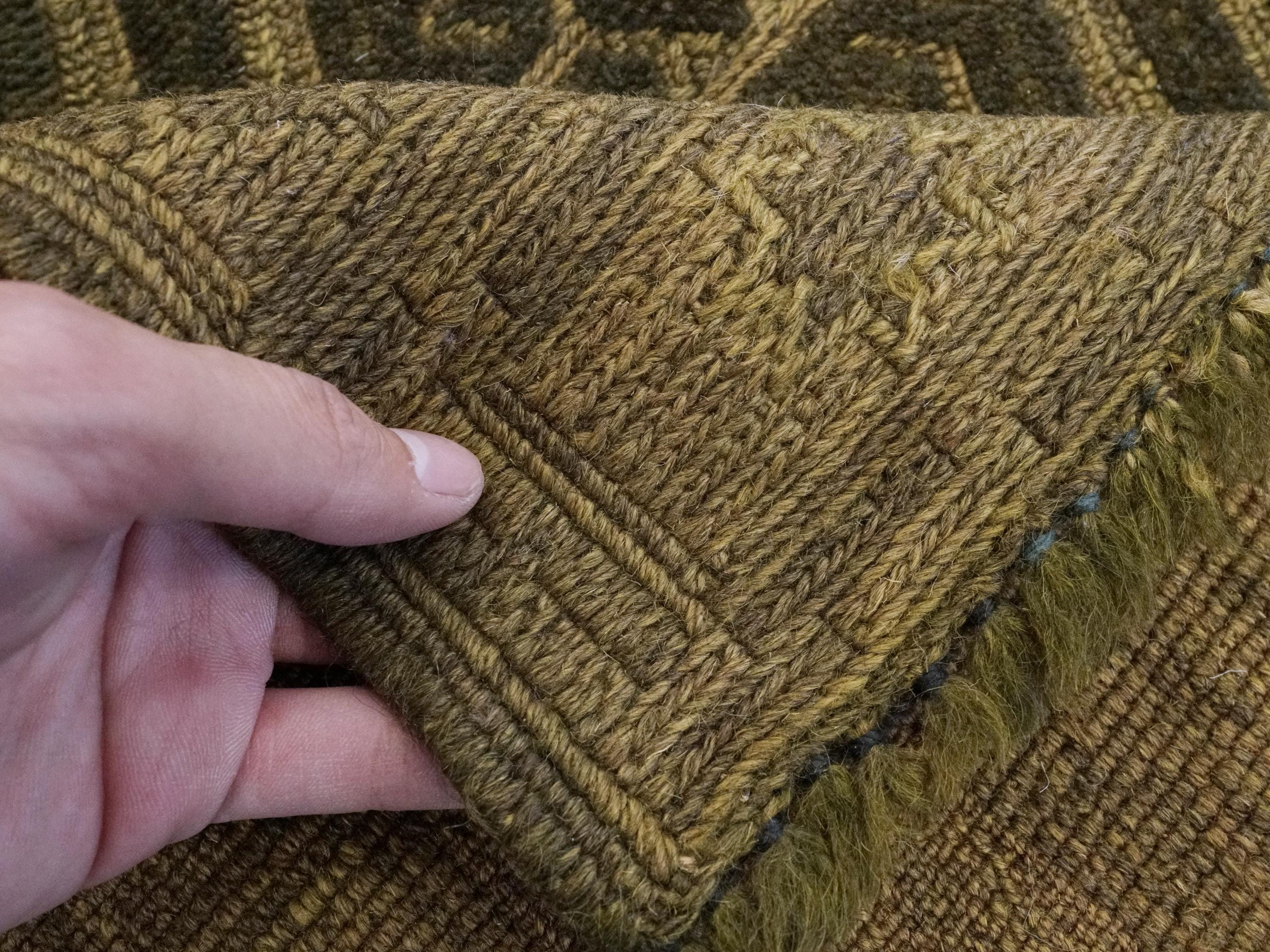 5x6 Ft Dark Green Tribal Kilim Rug - Hand-Knotted Wool - Vintage Afghan Rug