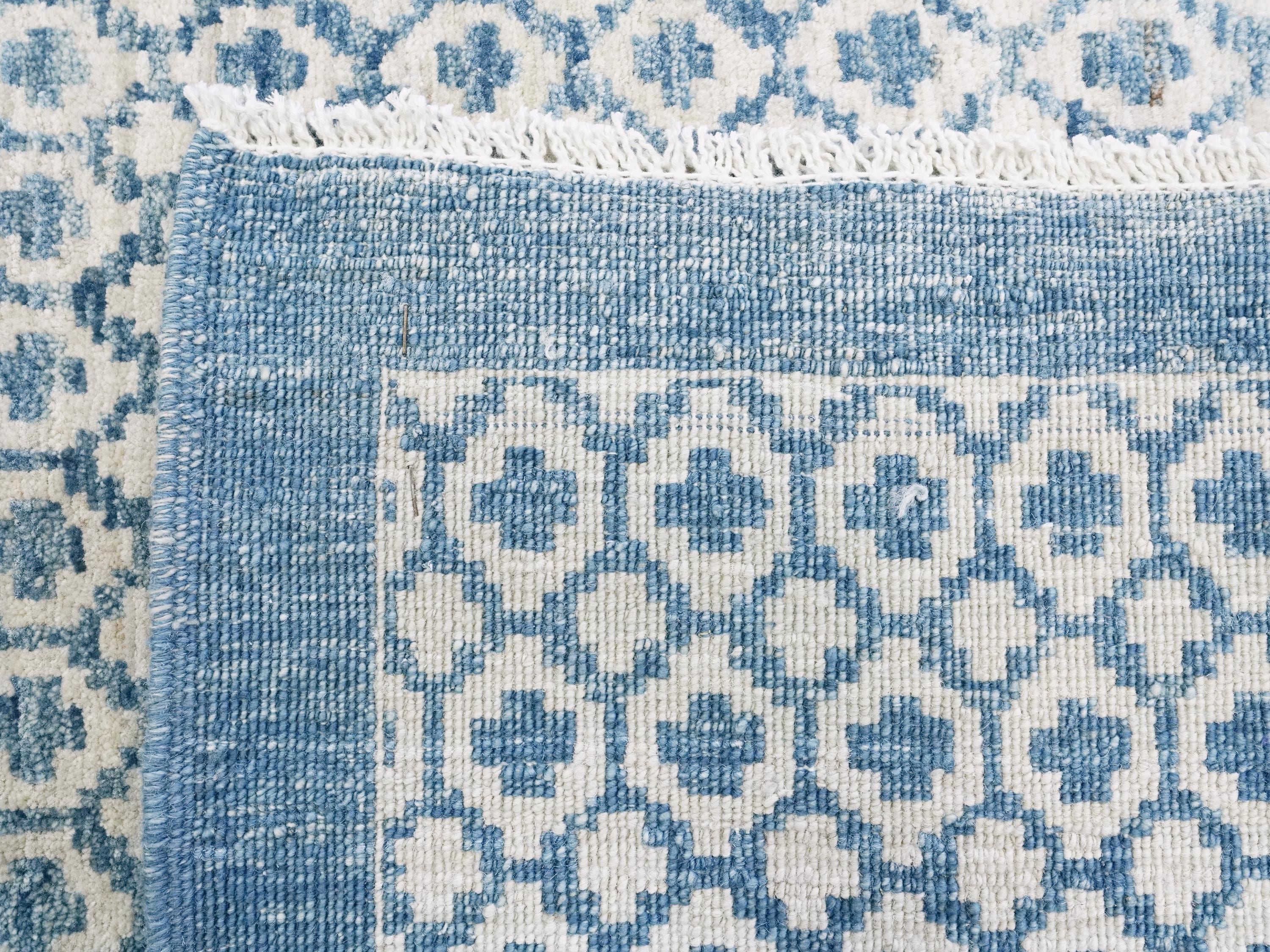 8x10 Ft Blue Gabbeh Rug - Hand Knotted Ghazni Wool Rug