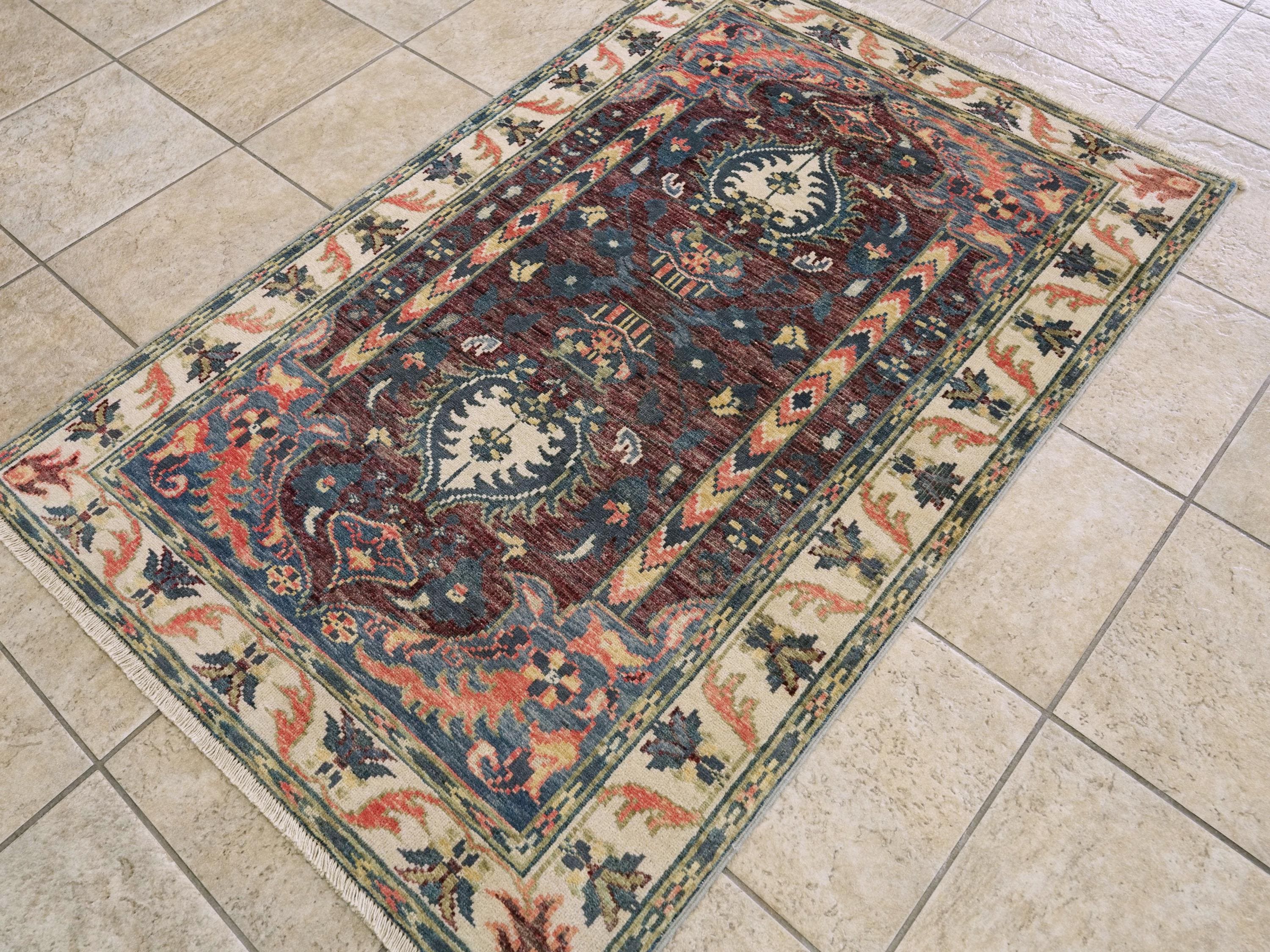 3x5 Ft Hand Knotted Serapi Rug - Traditional Area Rug
