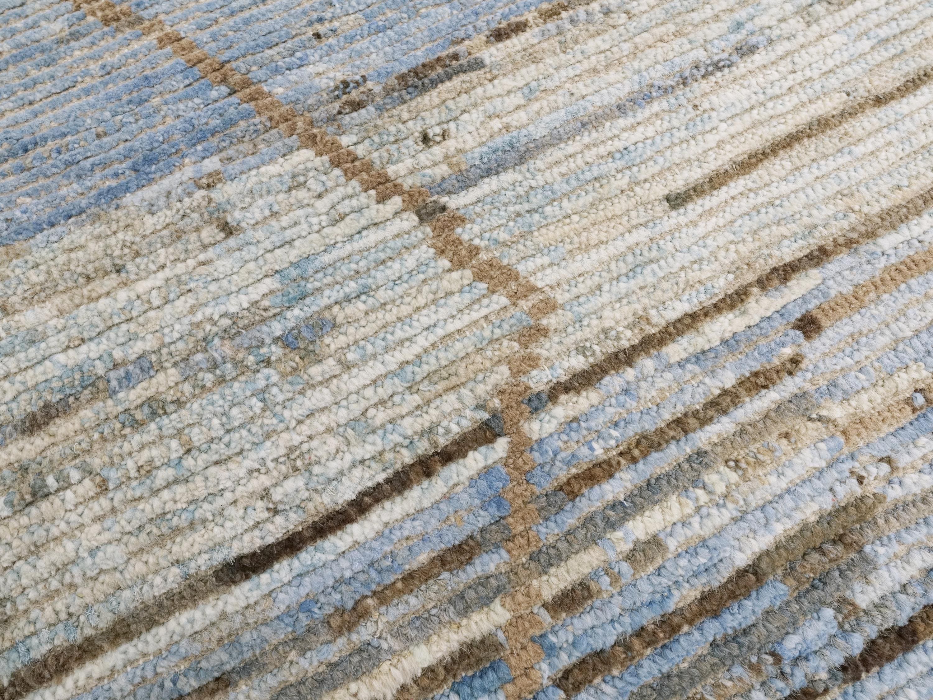 9x12 Ft Blue Moroccan Rug - Hand Knotted Area Rug