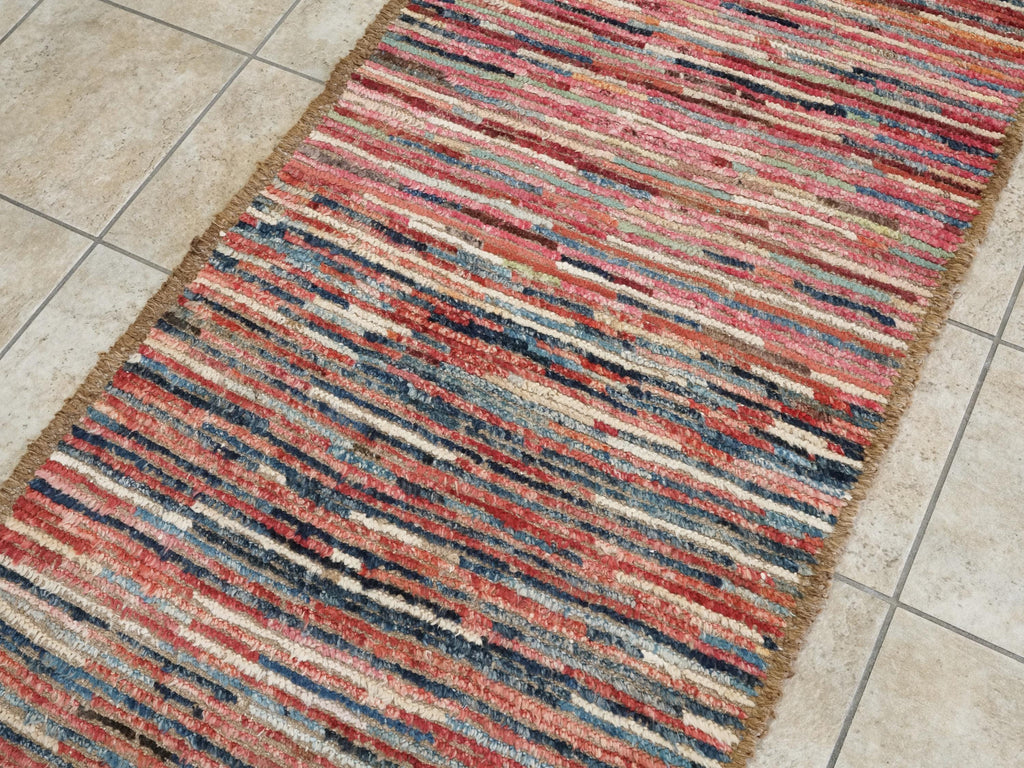 10 Ft Red Moroccan Runner Rug - Afghan Handmade Wool Rug