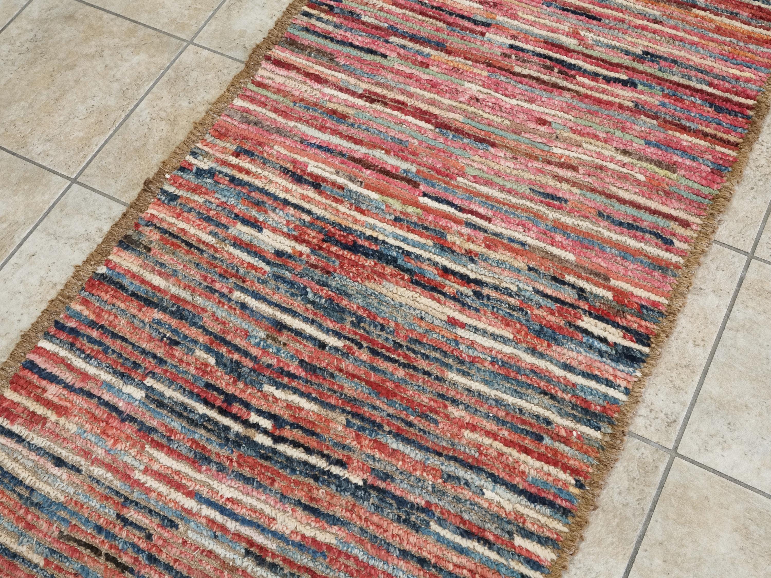 10 Ft Red Moroccan Runner Rug - Afghan Handmade Wool Rug