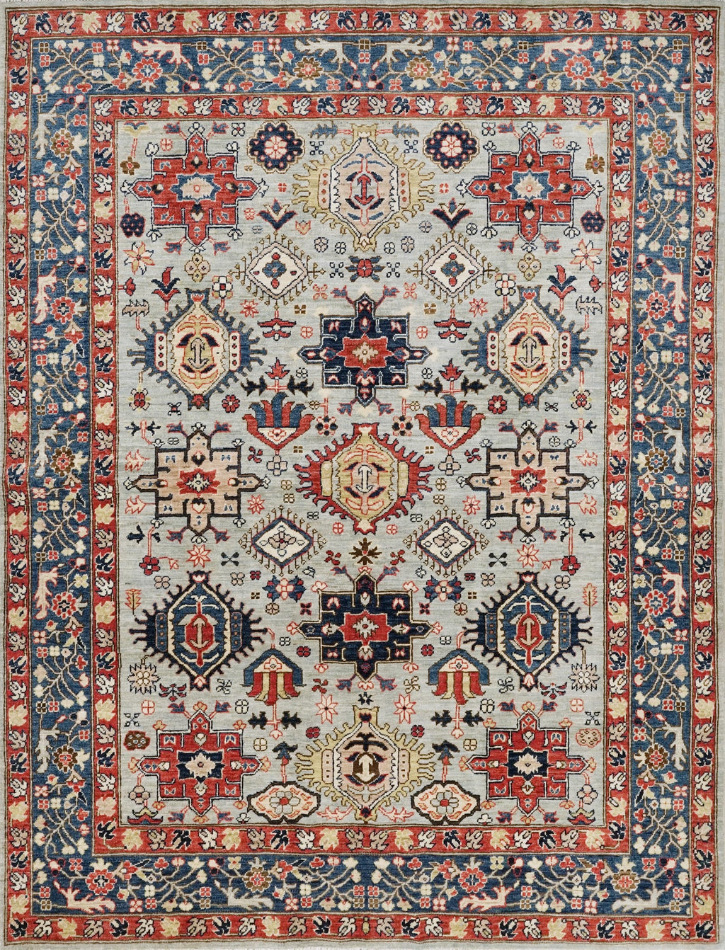 5x7 Ft Blue Bidjar Rug - Handmade Afghan Rug - Persian Design