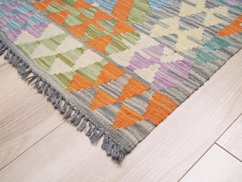 6x8 Ft Maimana Kilim Rug - Flat Weave Wool Rug