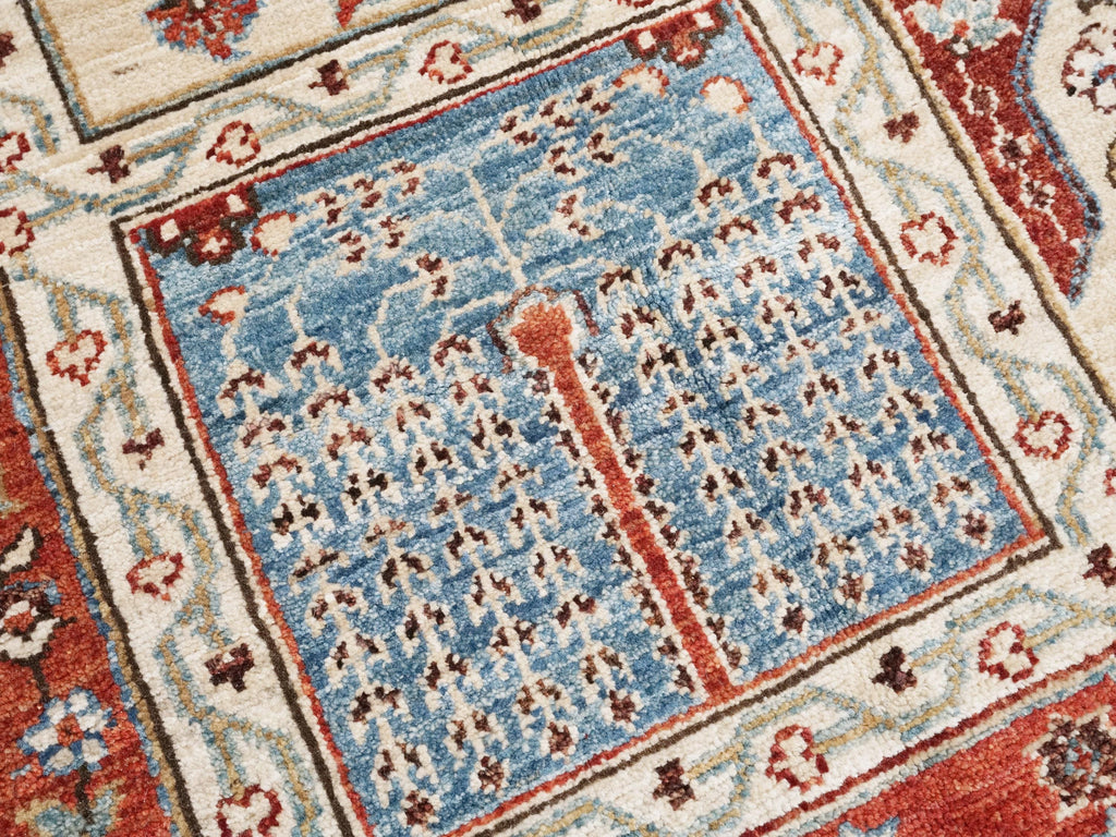 5x7 Ft Hand Knotted Red Heriz Rug - Wool Oriental Rug