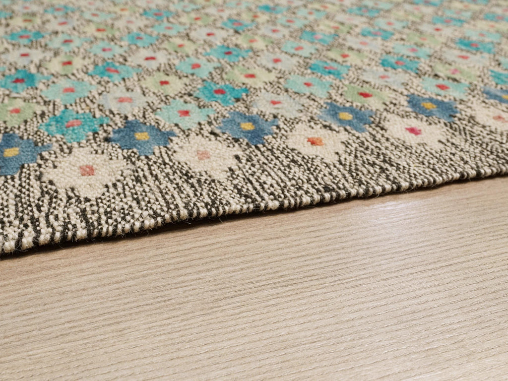 8x10 Ft Wool Kilim Rug - Contemporary Flat Weave - Contemporary Design