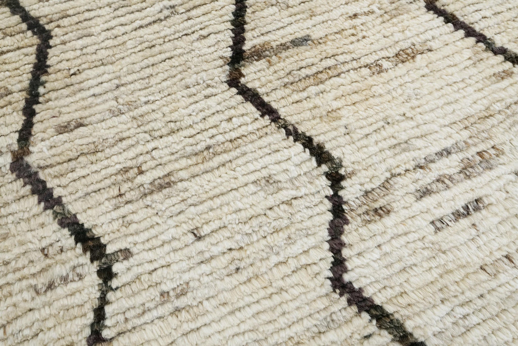 10 Ft Handmade Moroccan Runner Rug - Beige Afghan Wool Rug