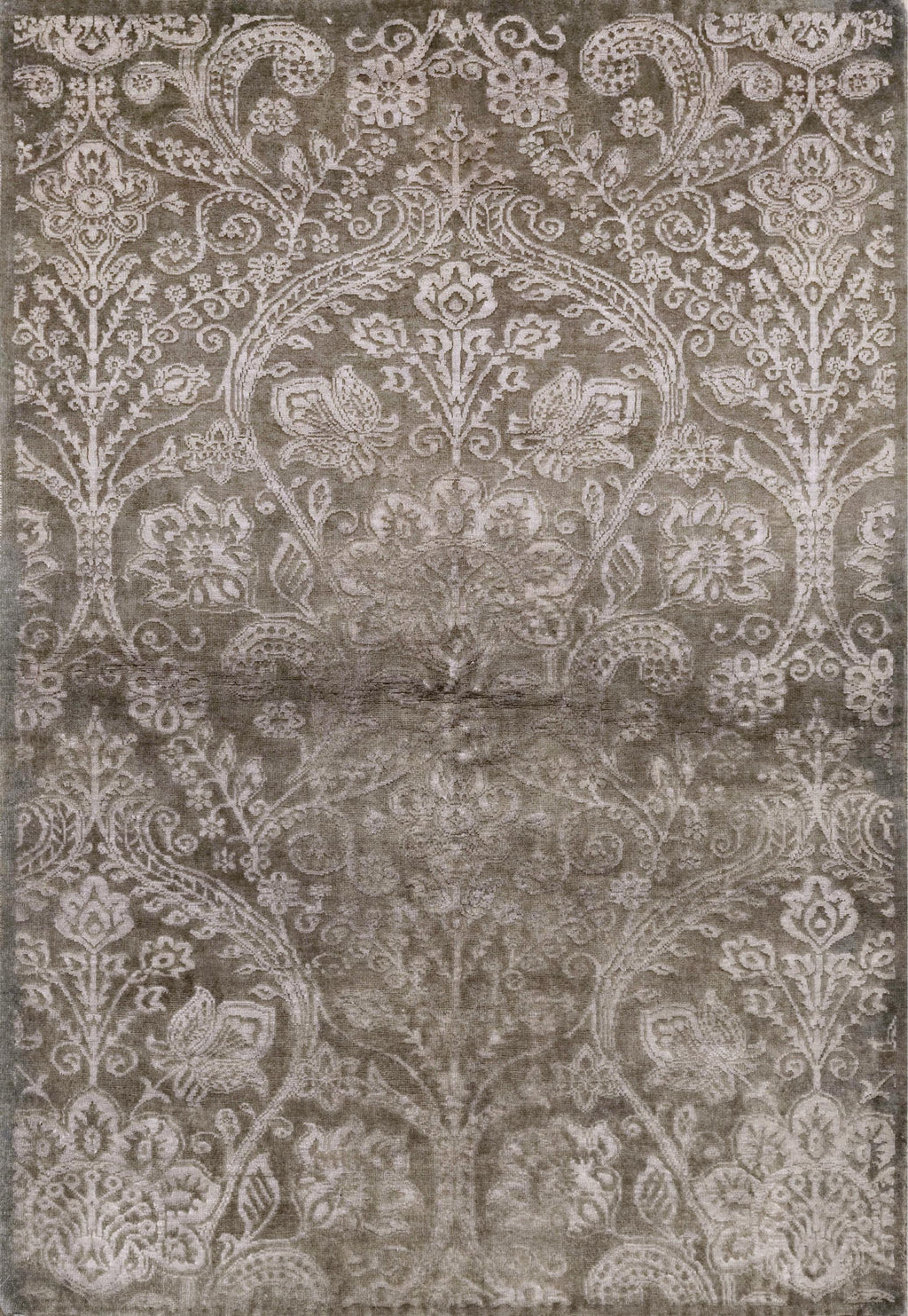 4x6 Ft Gray Gabbeh Rug - Afghan Wool Floral Rug