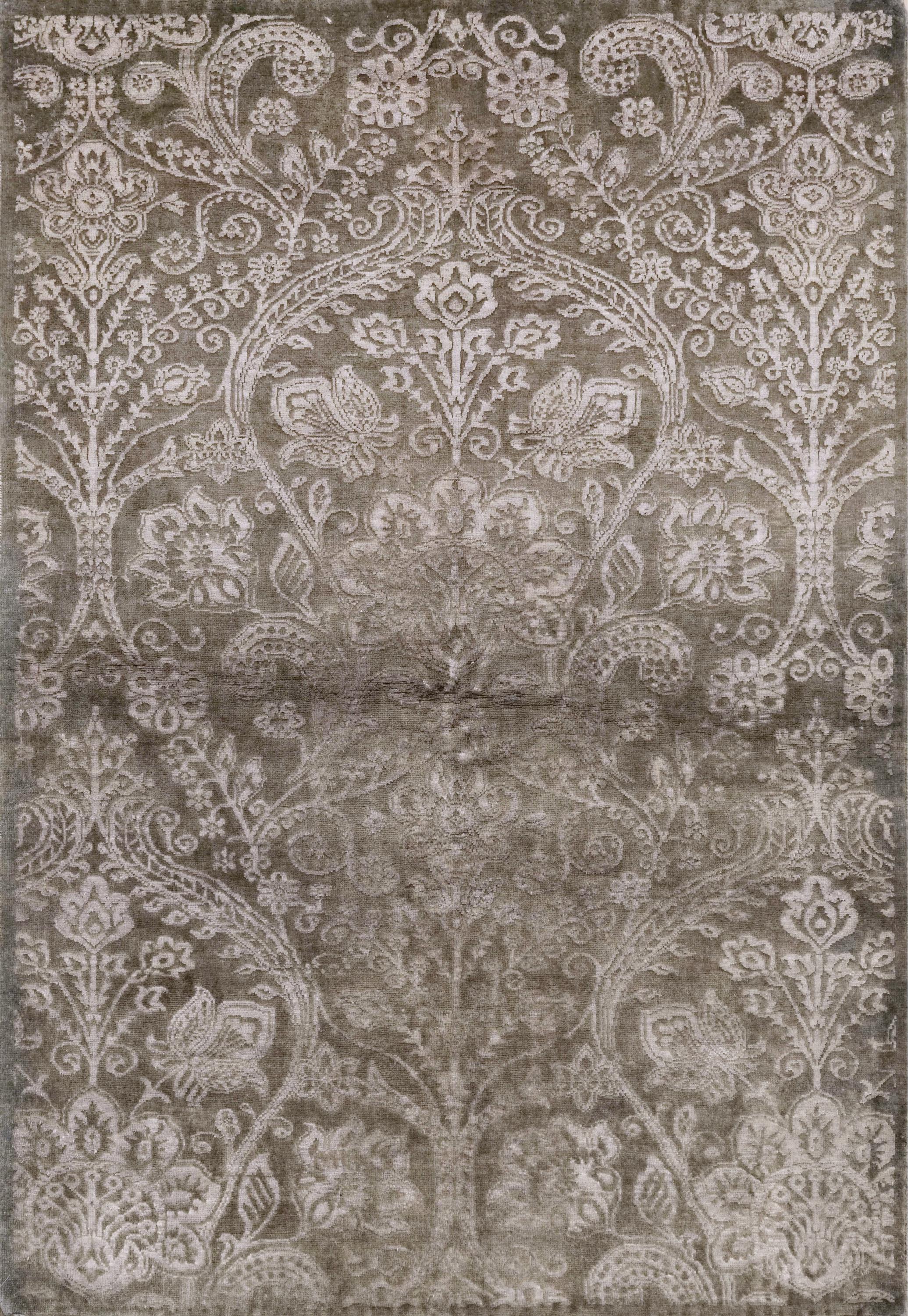 4x6 Ft Gray Gabbeh Rug - Afghan Wool Floral Rug