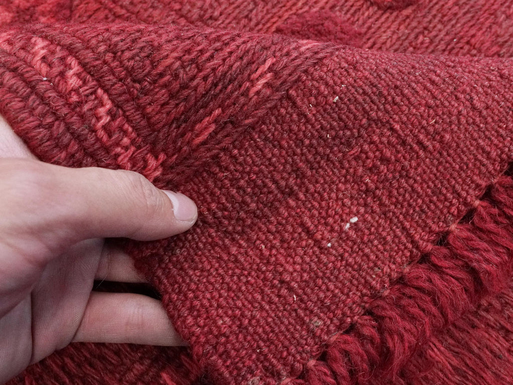 Vintage Red Tribal Kilim Rug - 6x8 Ft Hand Knotted Afghan Wool