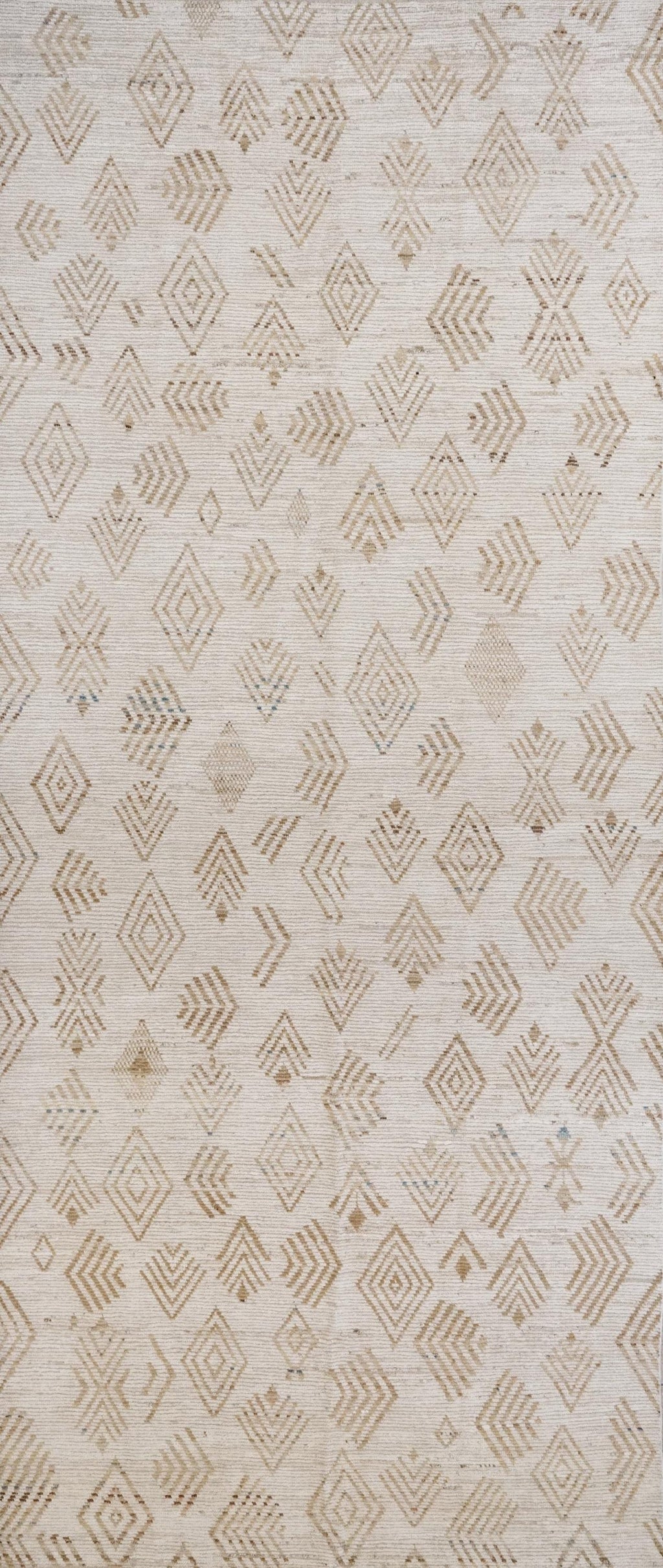 7x16 Ft Beige Moroccan Runner Rug - Hand Knotted Afghan Wool