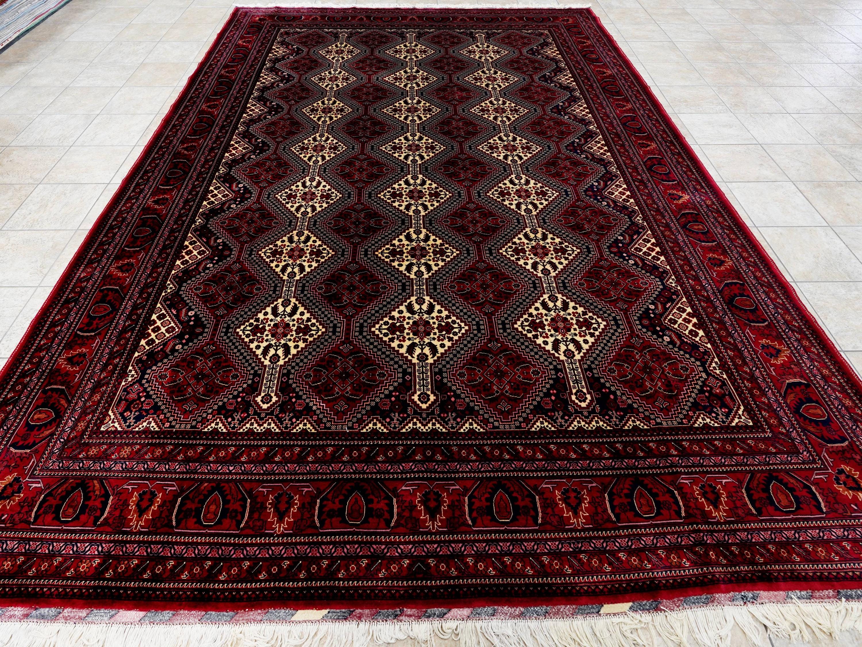 10x14 Ft Dark Red Bidjar Rug - Hand Knotted Oriental Rug