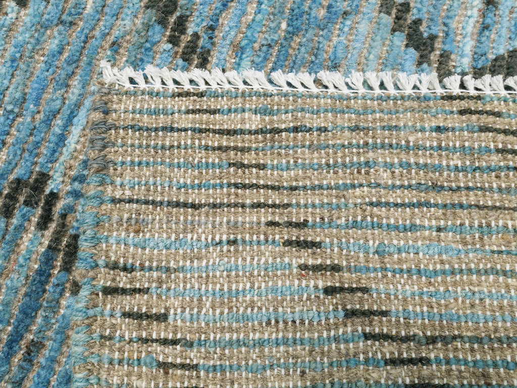 3x5 Ft Blue Moroccan Rug - Hand Knotted Wool Rug