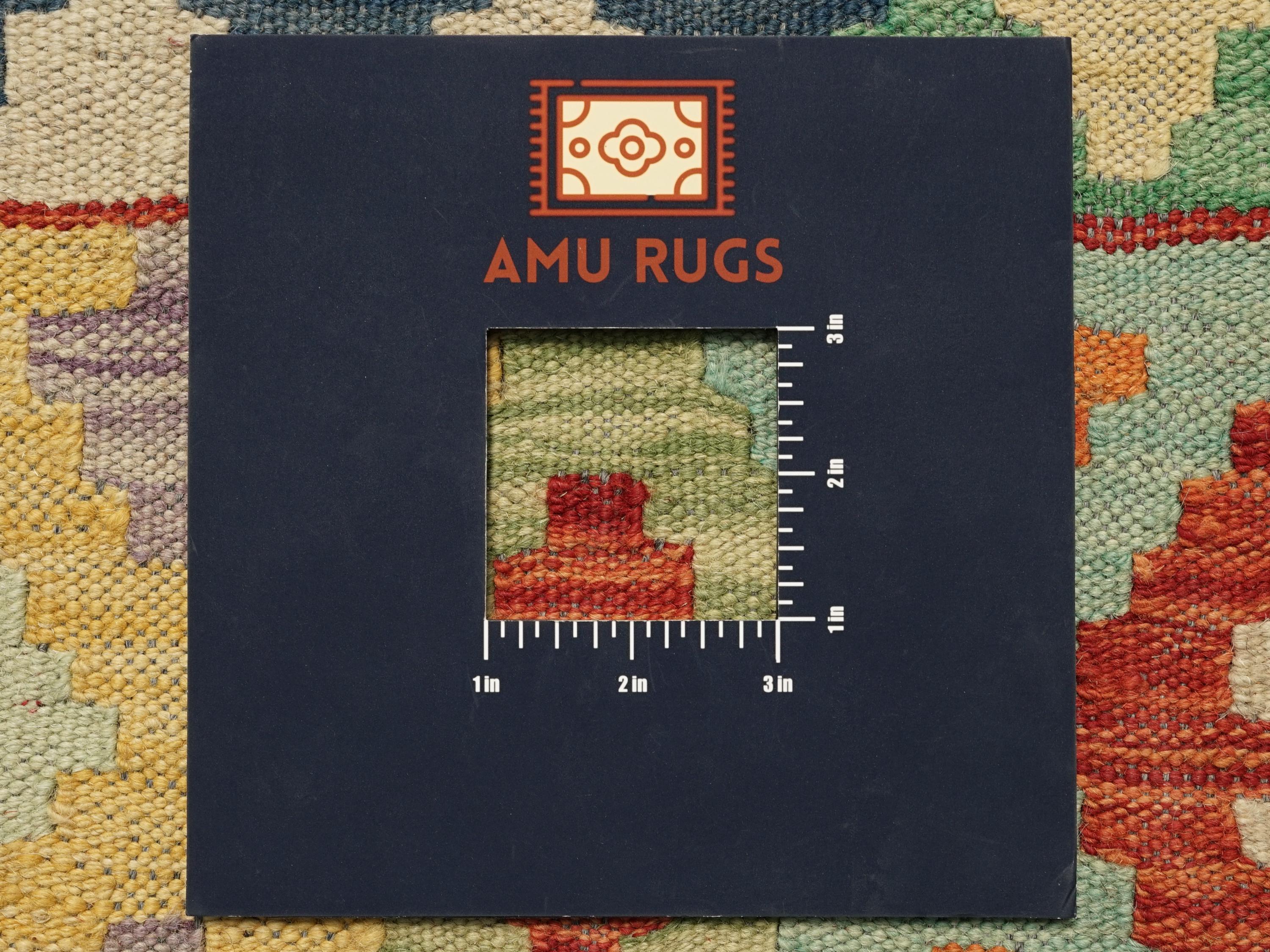 10 Ft Colorful Kilim Runner Rug - Traditional Afghan Flat Weave