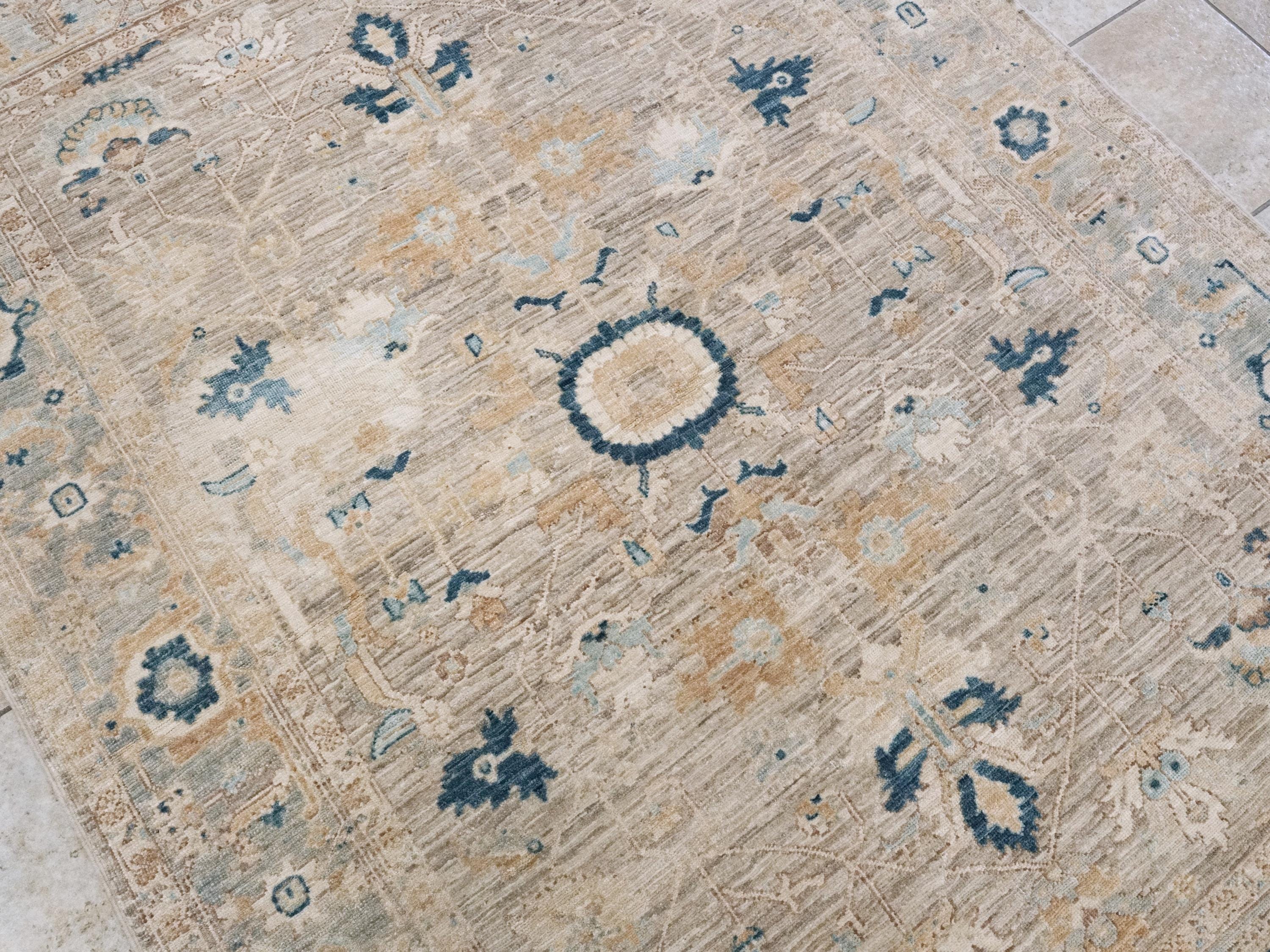 5x7 Ft Light Brown Serapi Rug - Hand Knotted Oriental Rug - Persian Style
