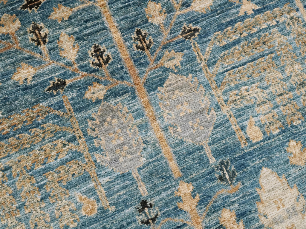 3x5 Ft Blue Serapi Rug - Oriental Wool Rug - Floral Design