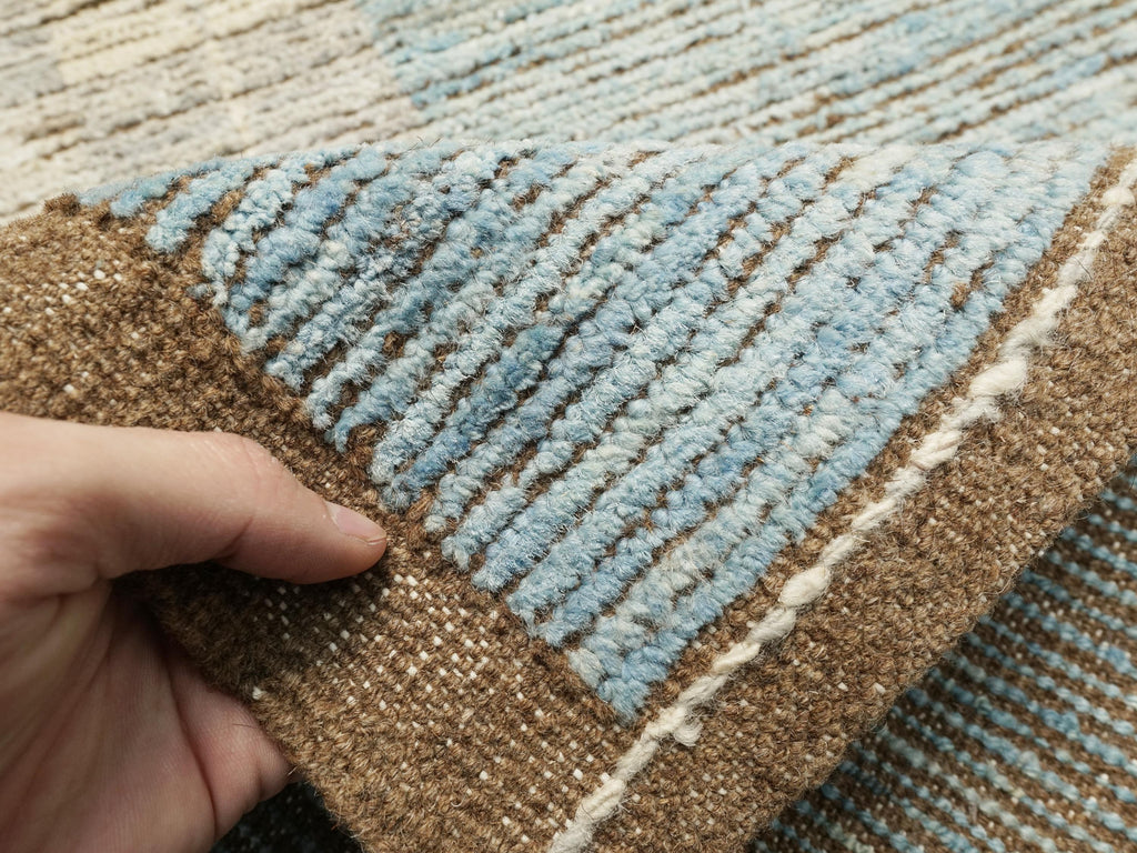 9x12 Ft Blue Moroccan Wool Rug - Hand Knotted Area Rug