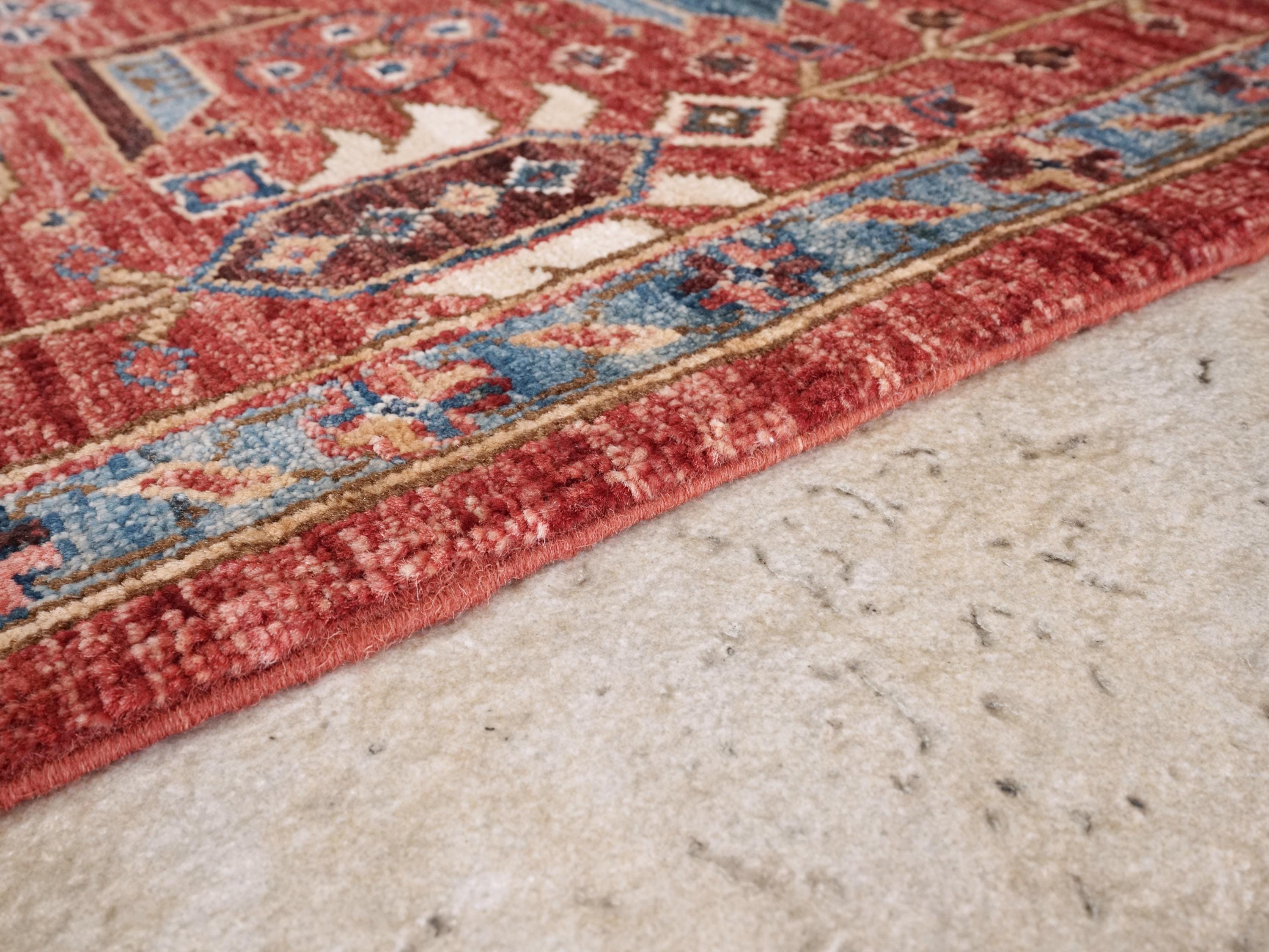 6x9 Ft Hand-Knotted Red Bidjar Rug - Oriental Rug