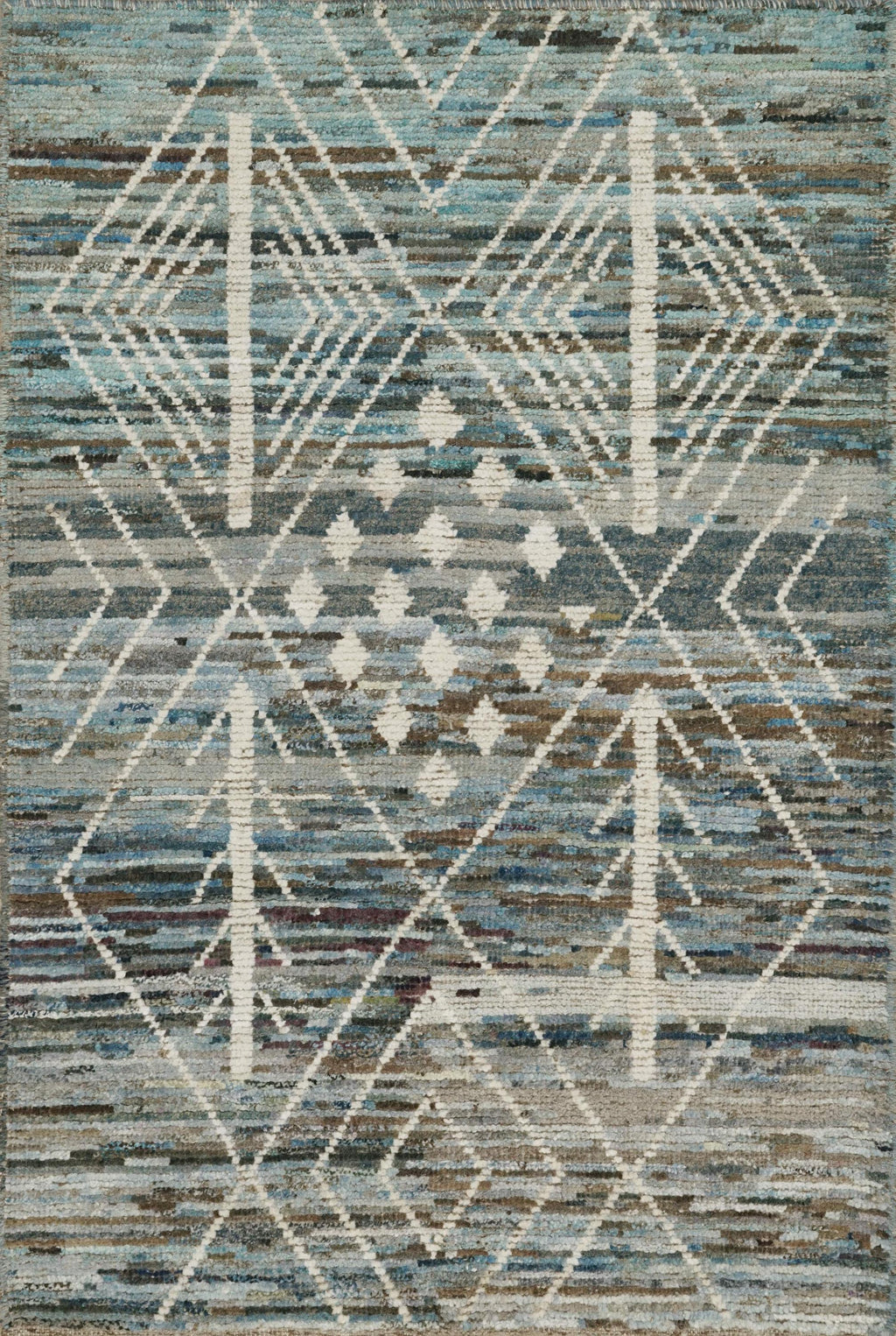 3x5 Ft Blue Moroccan Rug - Hand Knotted Area Rug
