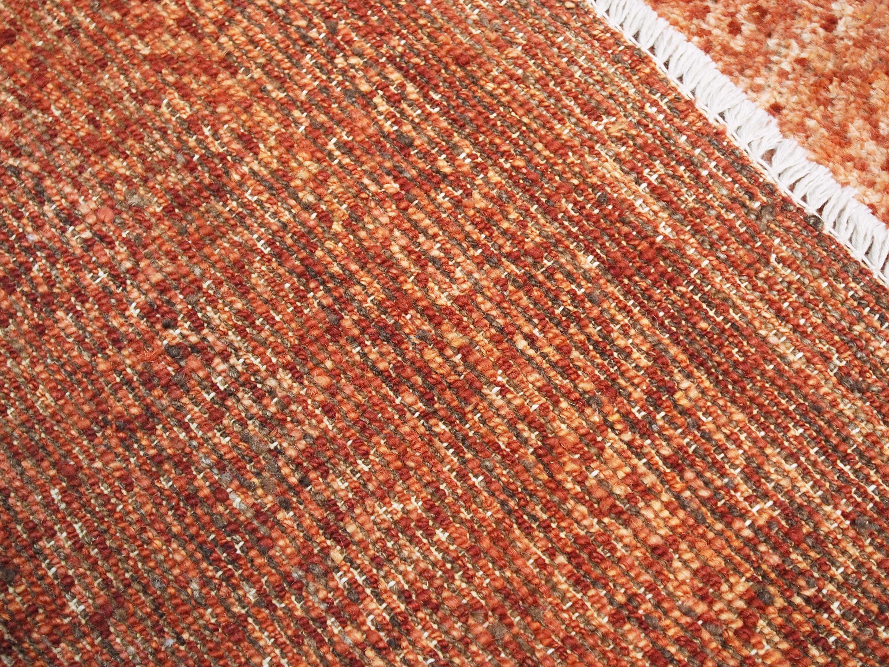 4x6 Ft Orange Gabbeh Rug - Hand Knotted Wool Rug