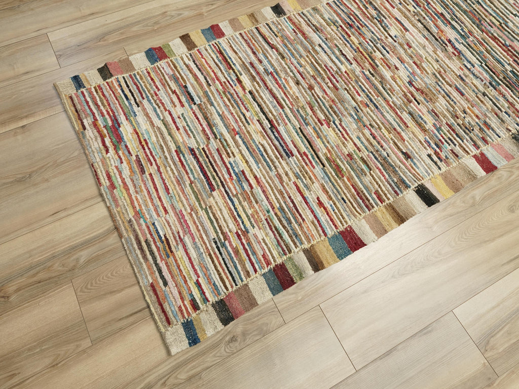 12 Ft Colorful Moroccan Runner Rug - Hand Knotted Wool Runner